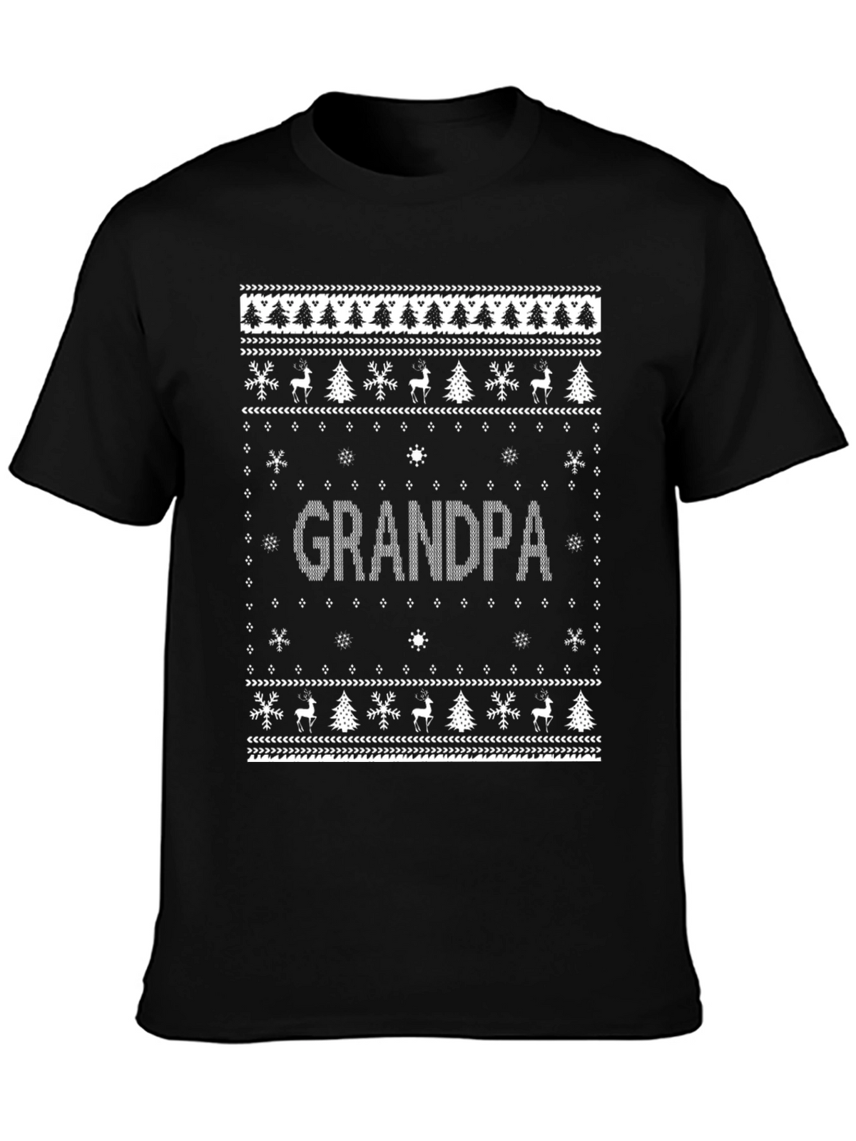 Grandpa Christmas Sweater Style T-Shirt