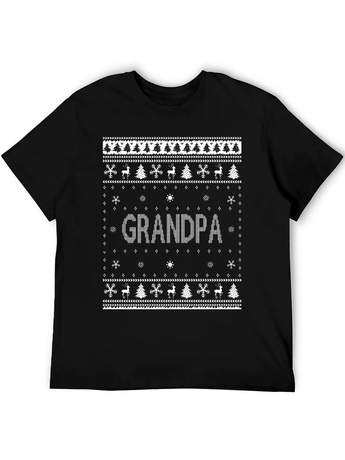 Grandpa Christmas Sweater Style T-Shirt