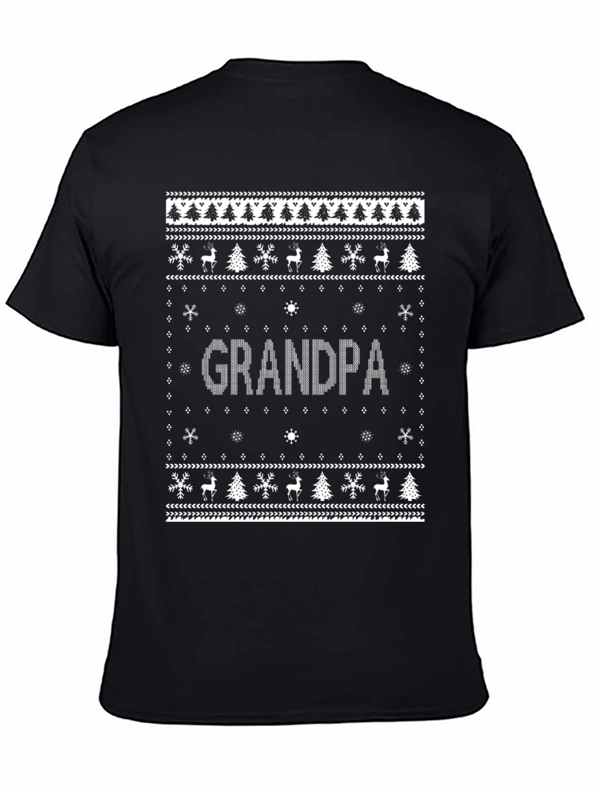 Grandpa Christmas Sweater Style T-Shirt