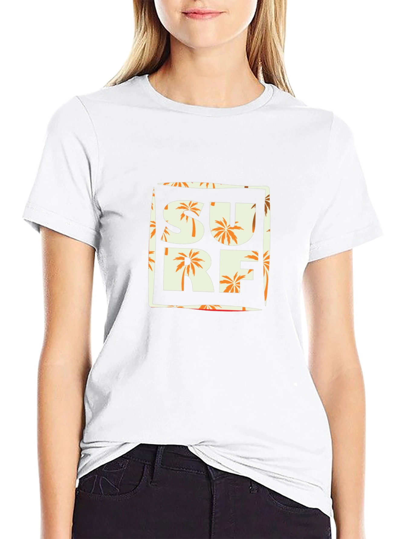 Surf T-Shirt - Tropical Palm Tree Design