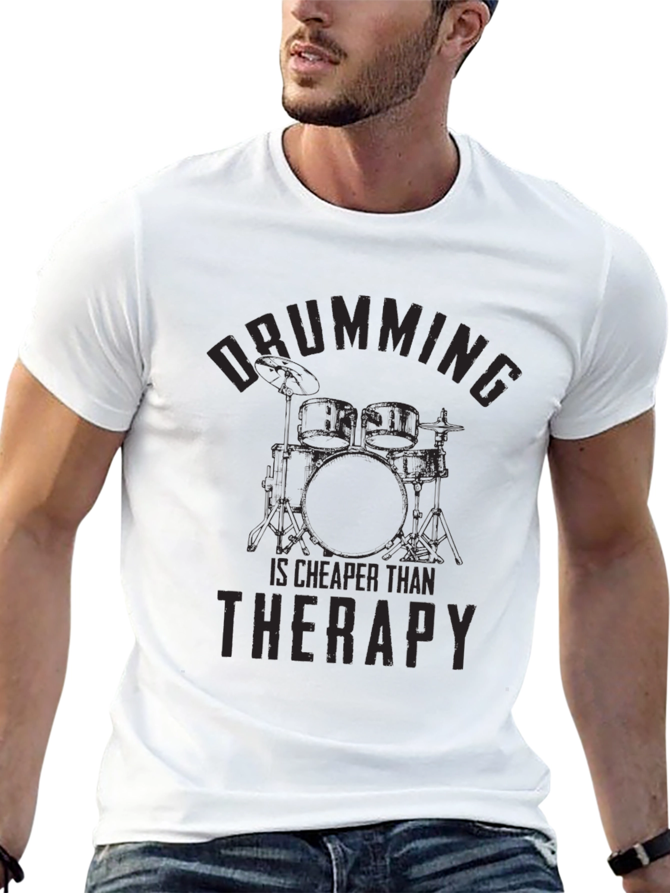 Drumming Cheaper Than Therapy Graphic Tee