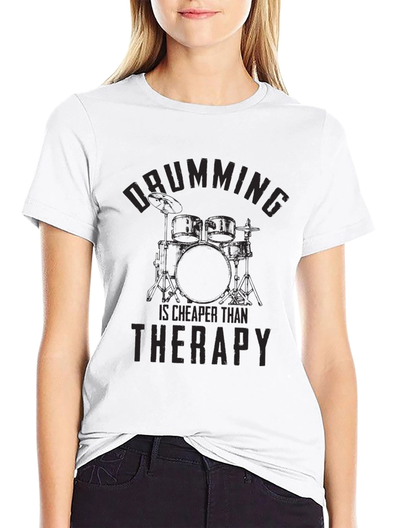 Drumming Cheaper Than Therapy Graphic Tee