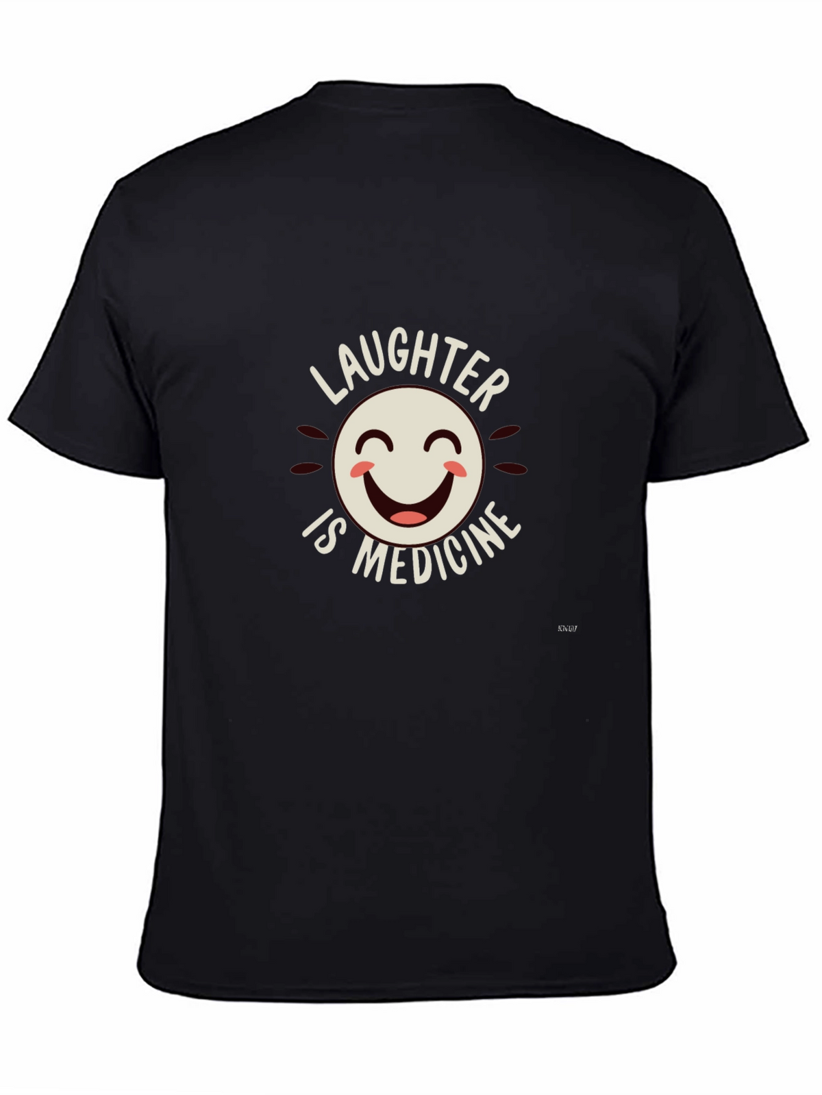 Laughter is Medicine Graphic Tee - Black Cotton Blend