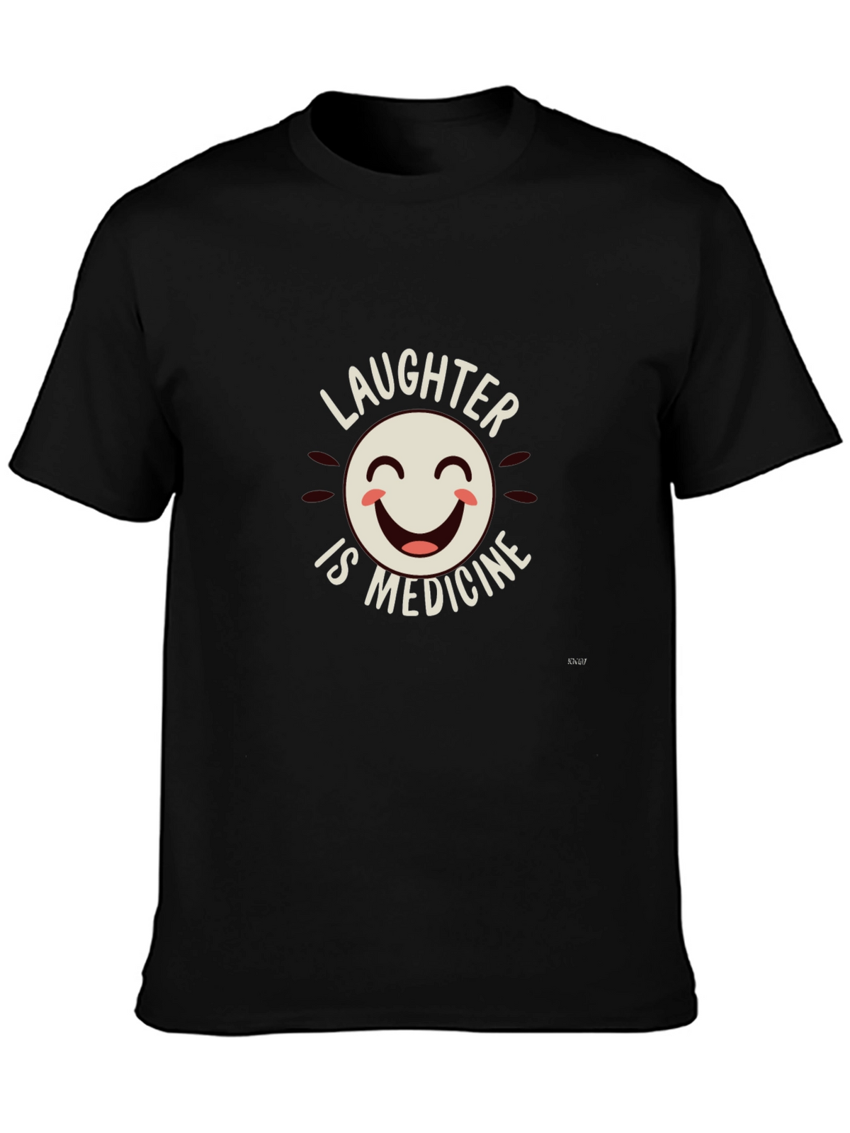 Laughter is Medicine Graphic Tee - Black Cotton Blend