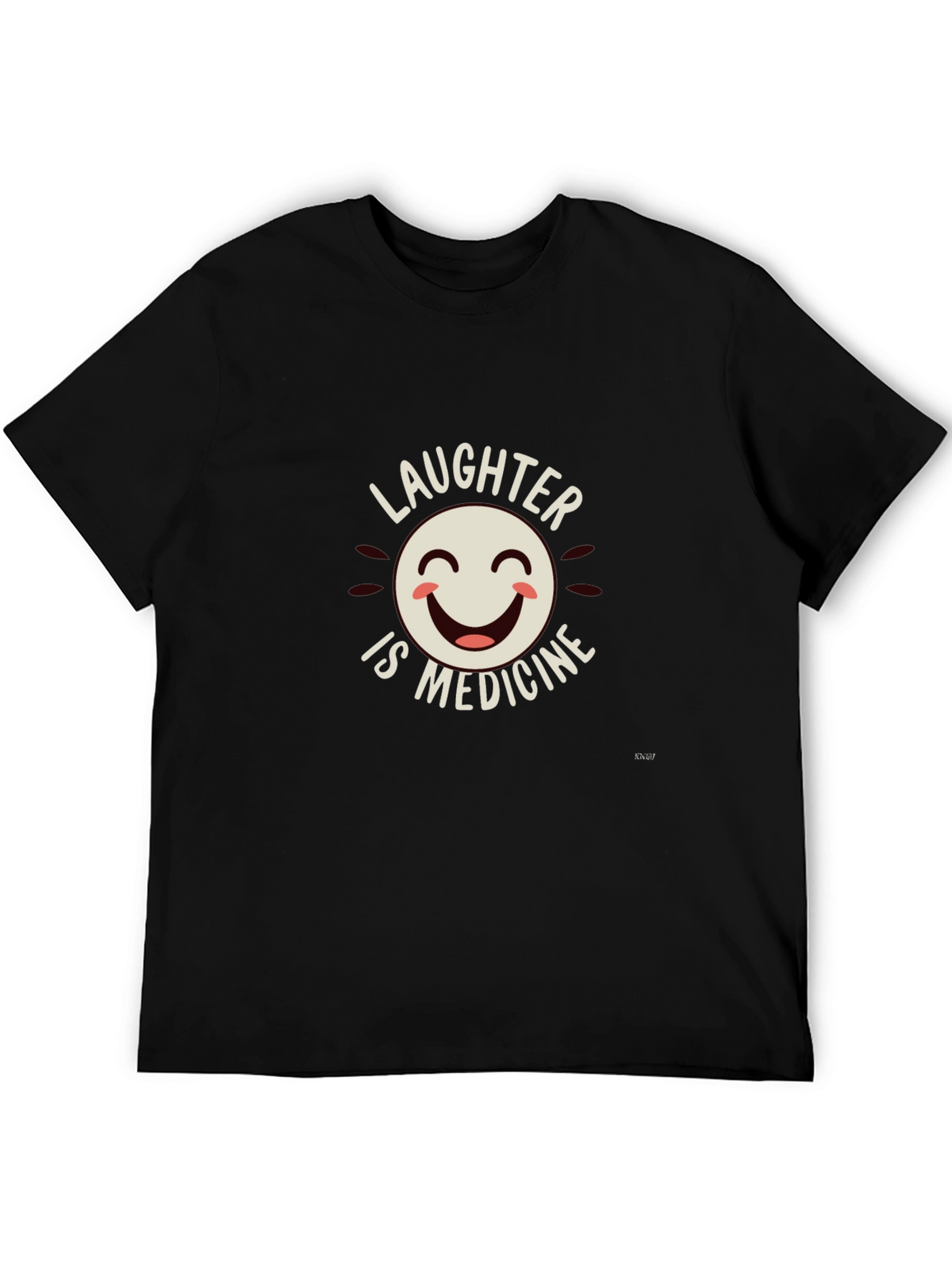 Laughter is Medicine Graphic Tee - Black Cotton Blend