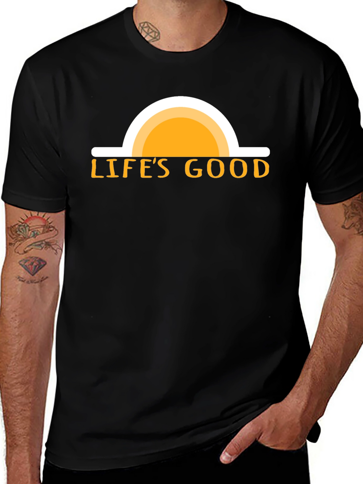 Lifes Good Graphic Tee - Black Cotton T-Shirt