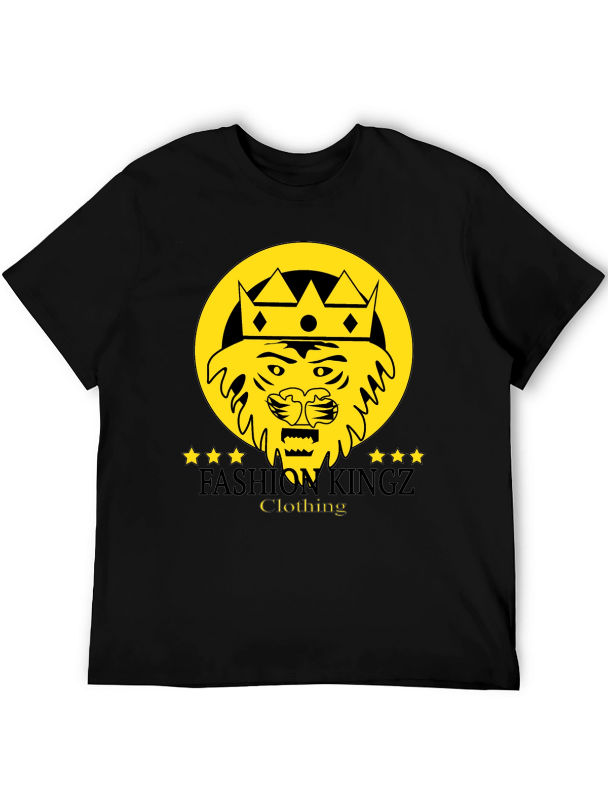 Fashion Kingz Lion Graphic Tee - Stylish Black T-Shirt