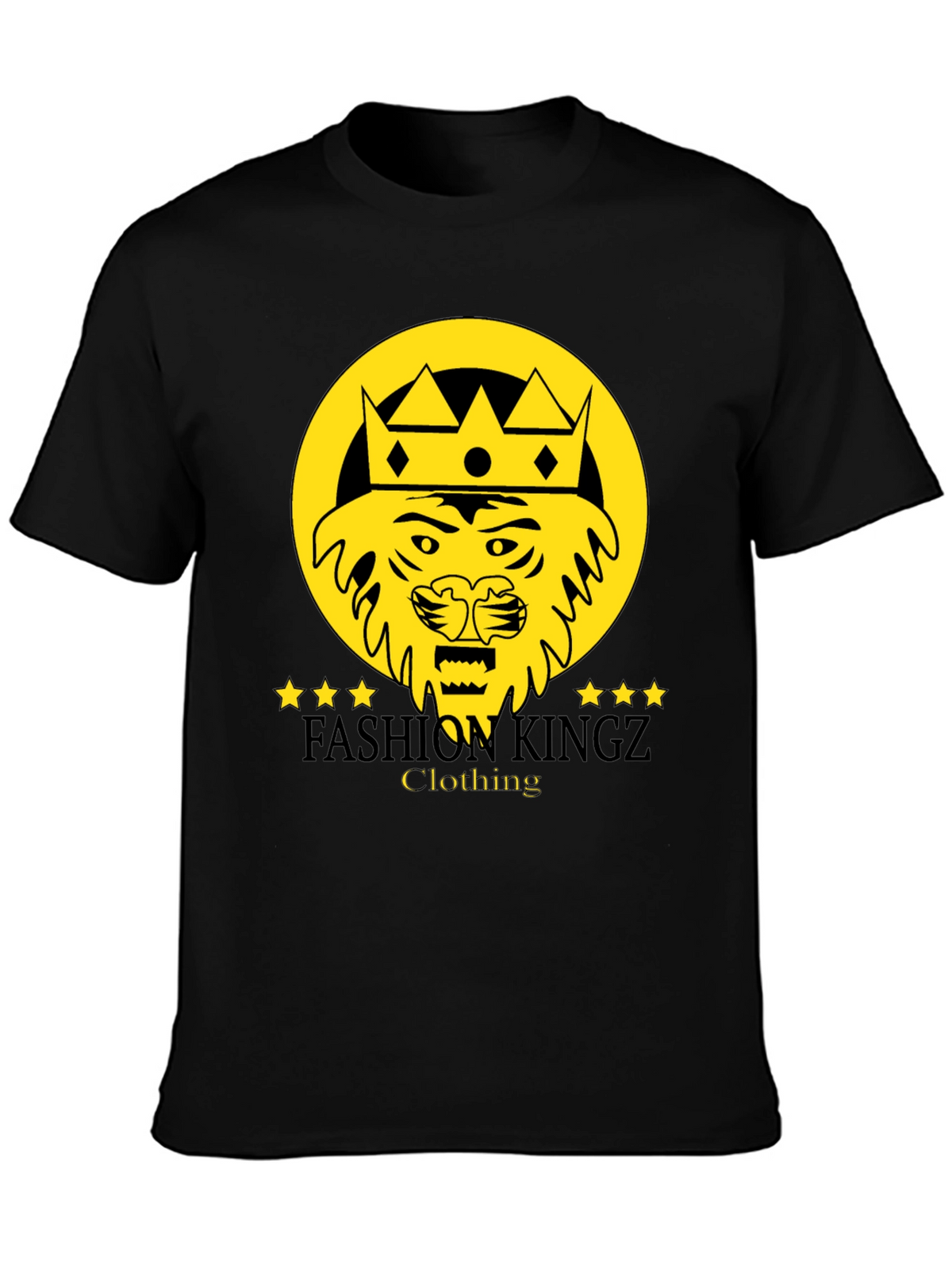 Fashion Kingz Lion Graphic Tee - Stylish Black T-Shirt