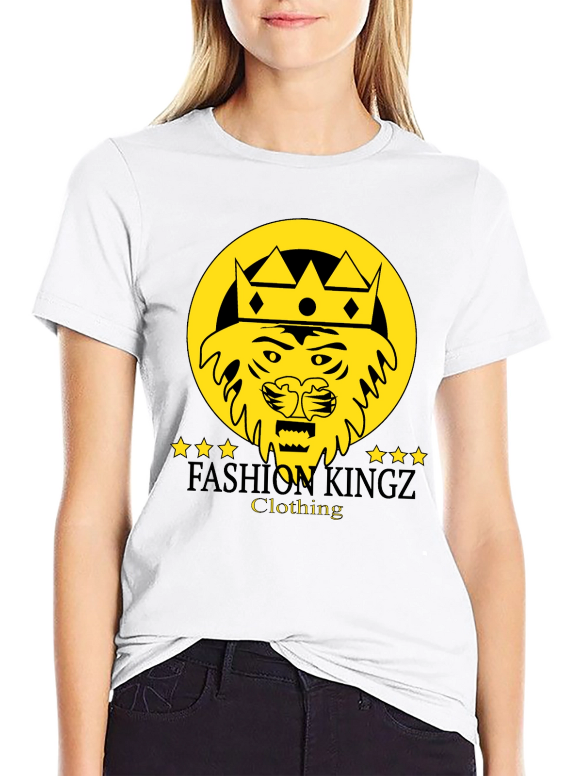 Fashion Kingz Lion Graphic Tee - Stylish Black T-Shirt