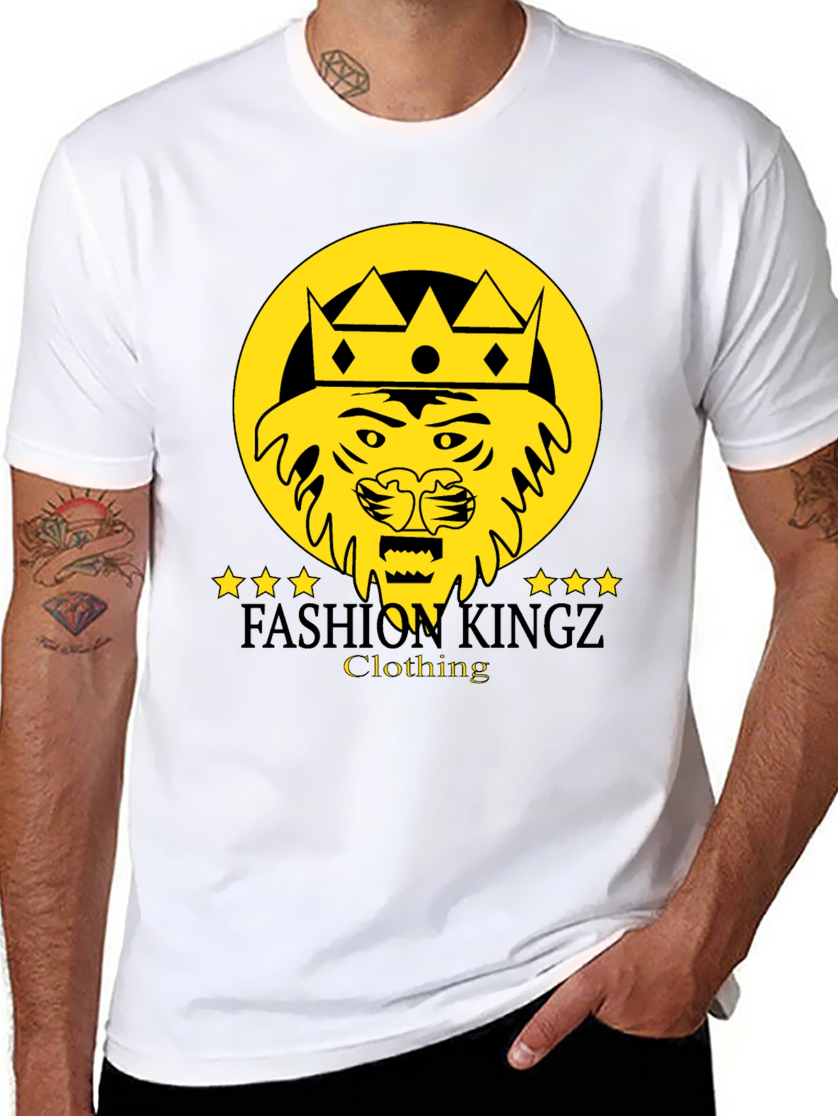 Fashion Kingz Lion Graphic Tee - Stylish Black T-Shirt
