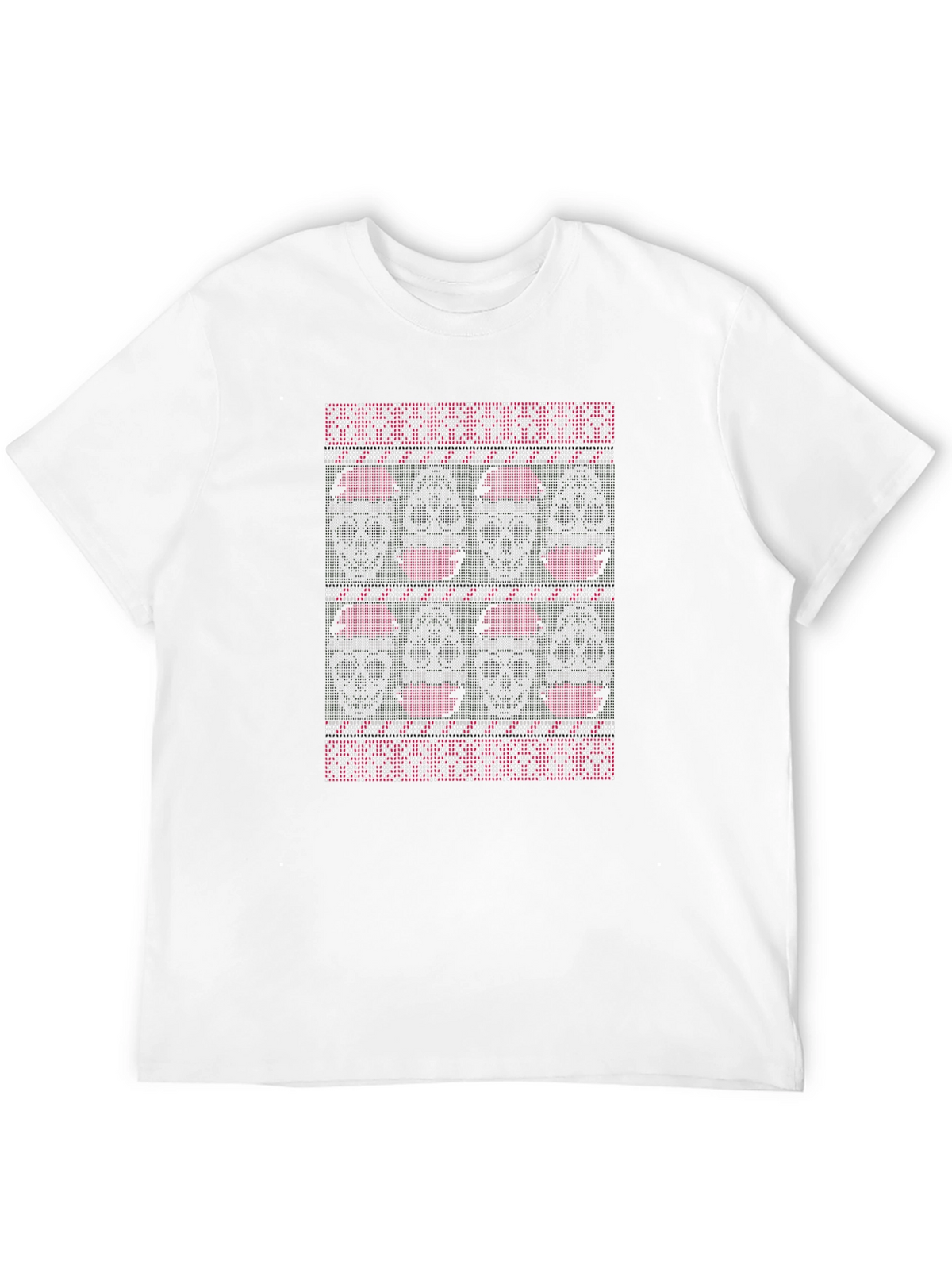 Skull Pattern Mens Black T-Shirt