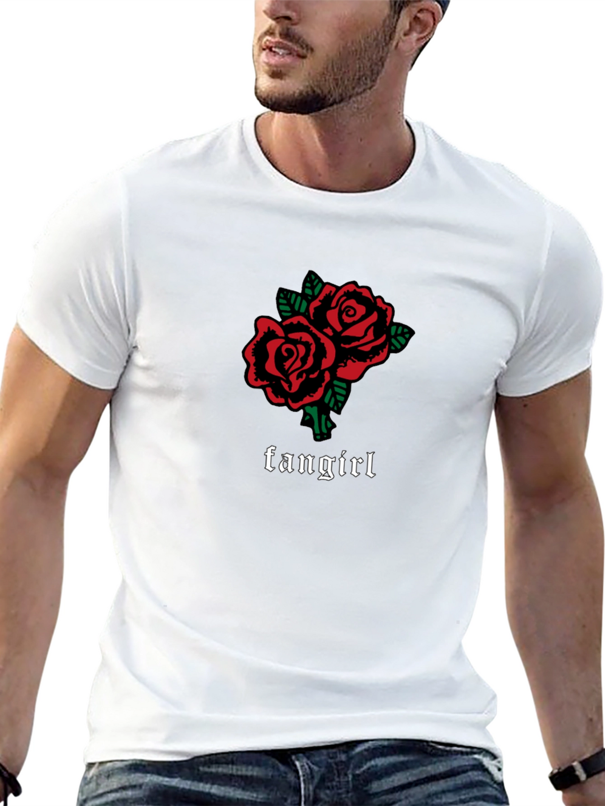 Fangirl Roses Graphic Tee - Black Unisex T-Shirt