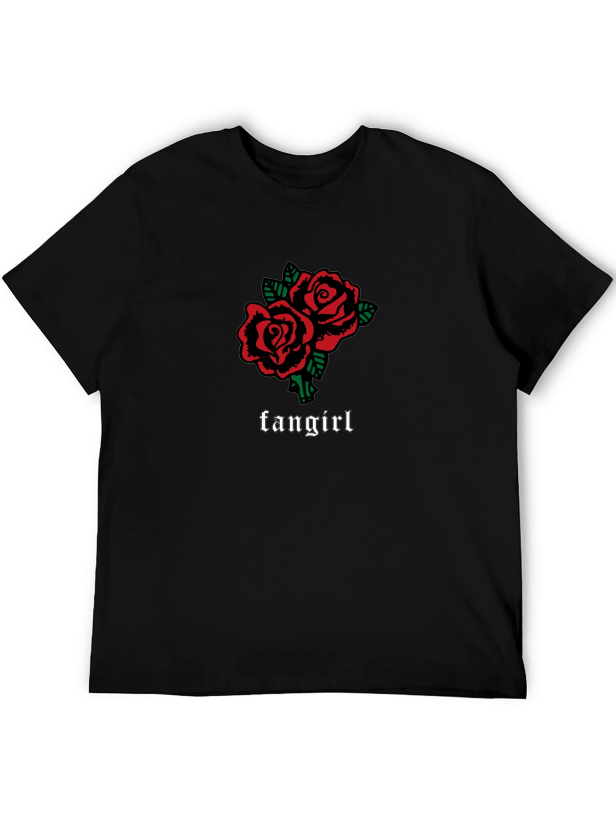 Fangirl Roses Graphic Tee - Black Unisex T-Shirt