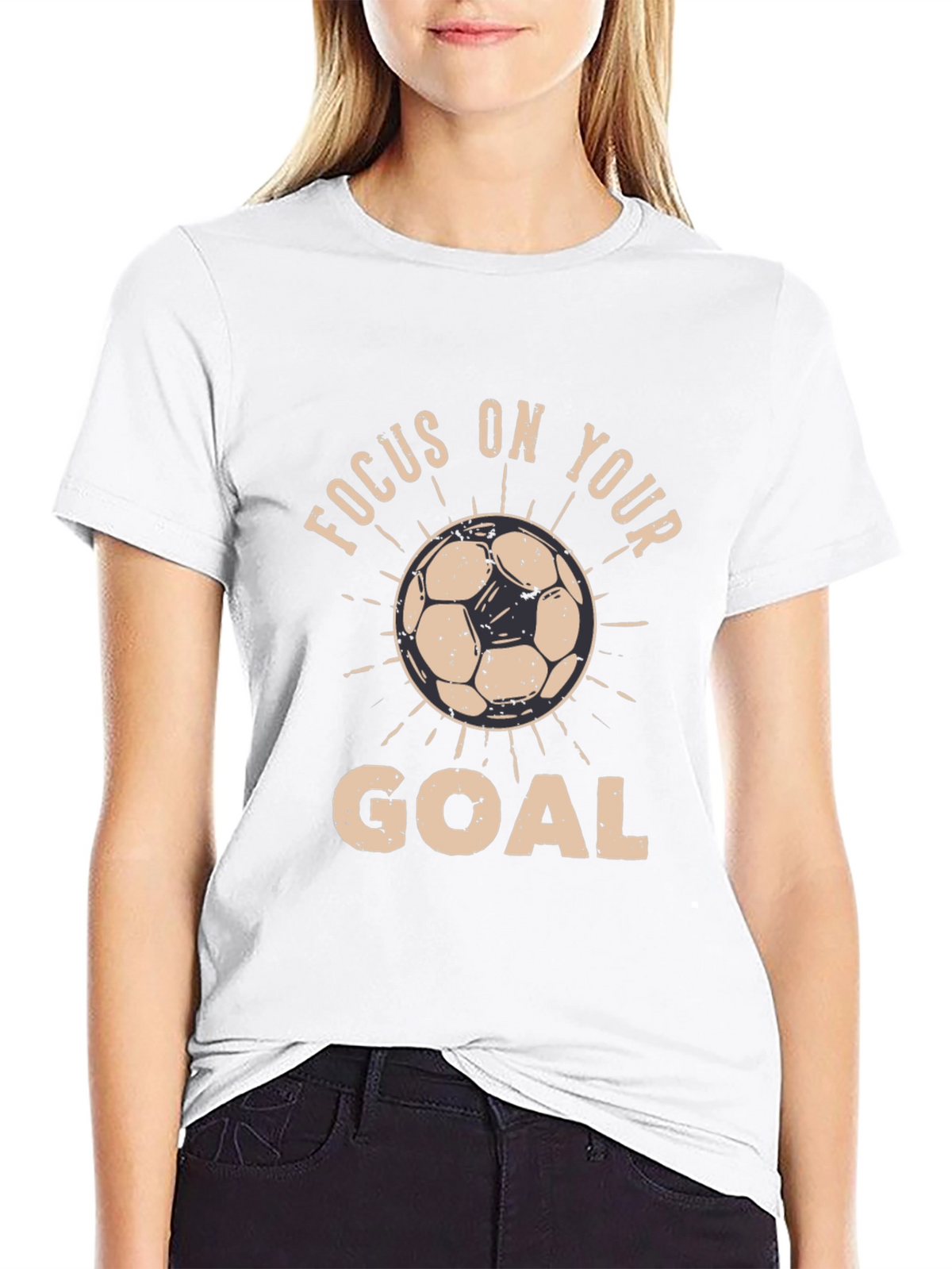 Focus on Your Goal Black Graphic T-Shirt