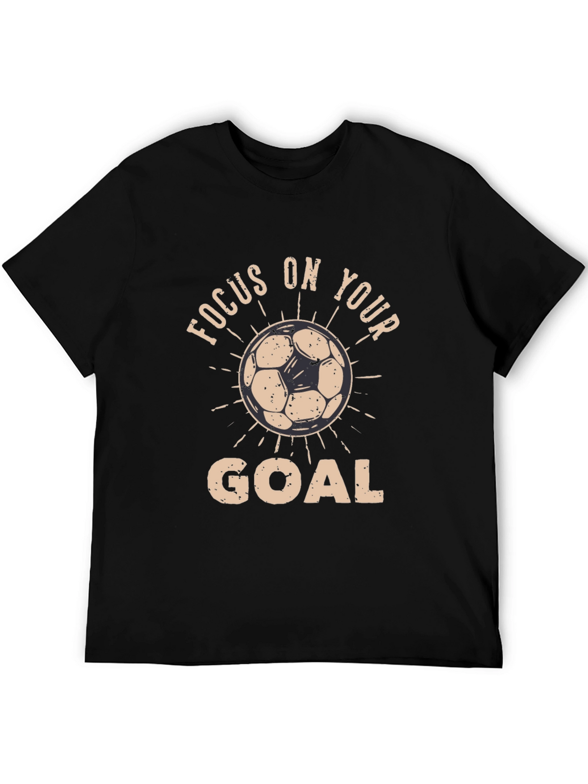 Focus on Your Goal Black Graphic T-Shirt