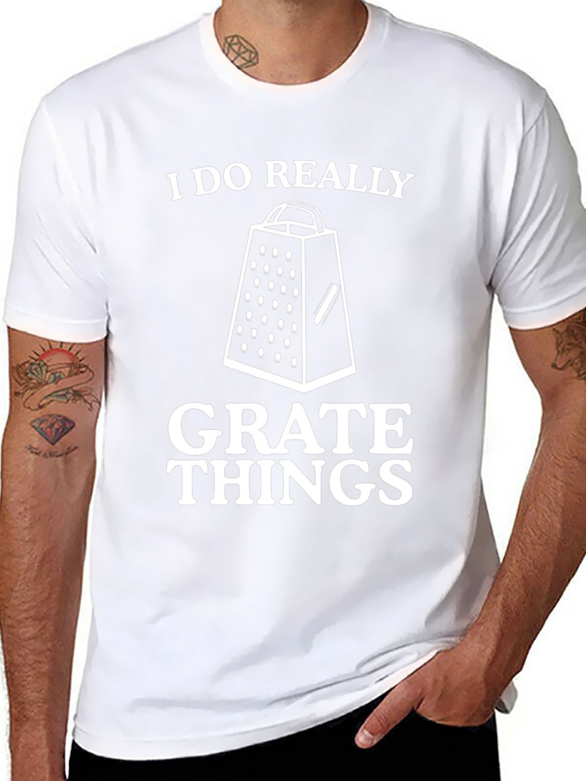 I Do Really Grate Things Black Graphic Tee