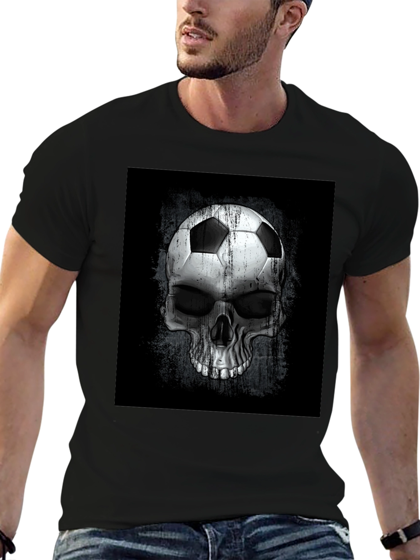 Soccer Ball Skull Graphic Tee