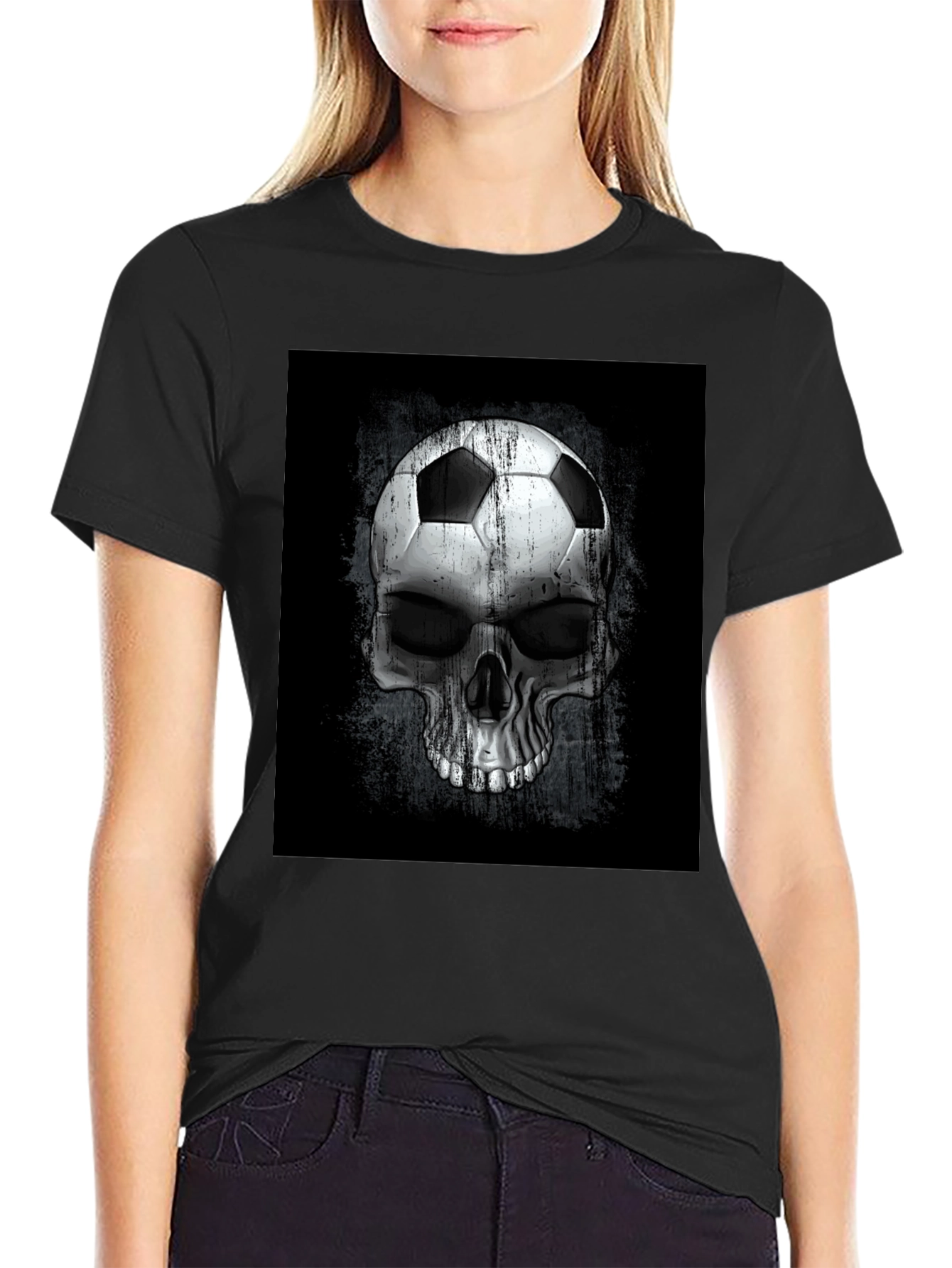 Soccer Ball Skull Graphic Tee