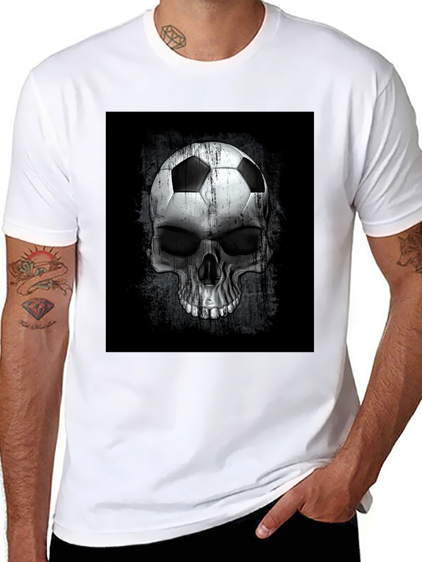 Soccer Ball Skull Graphic Tee