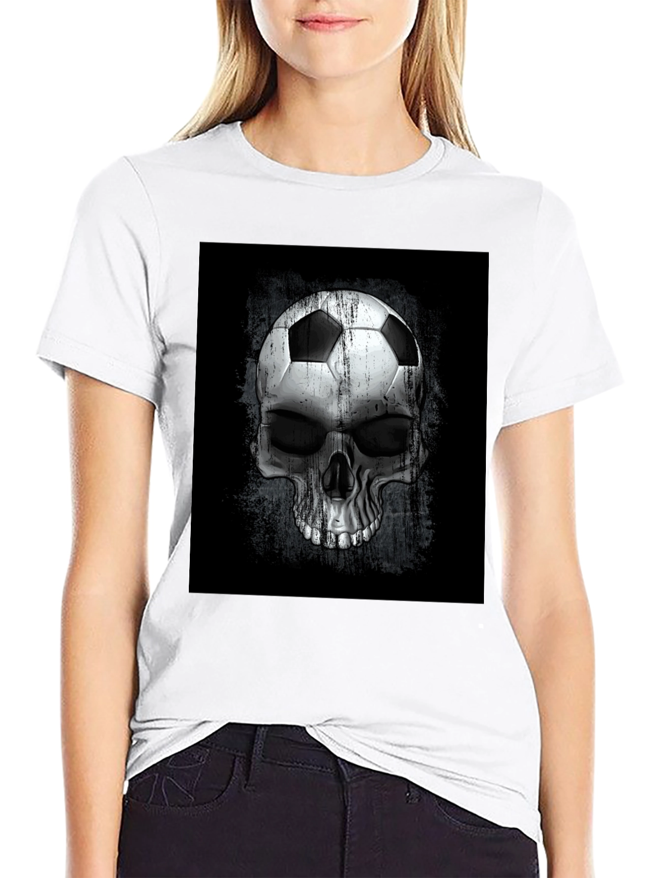 Soccer Ball Skull Graphic Tee