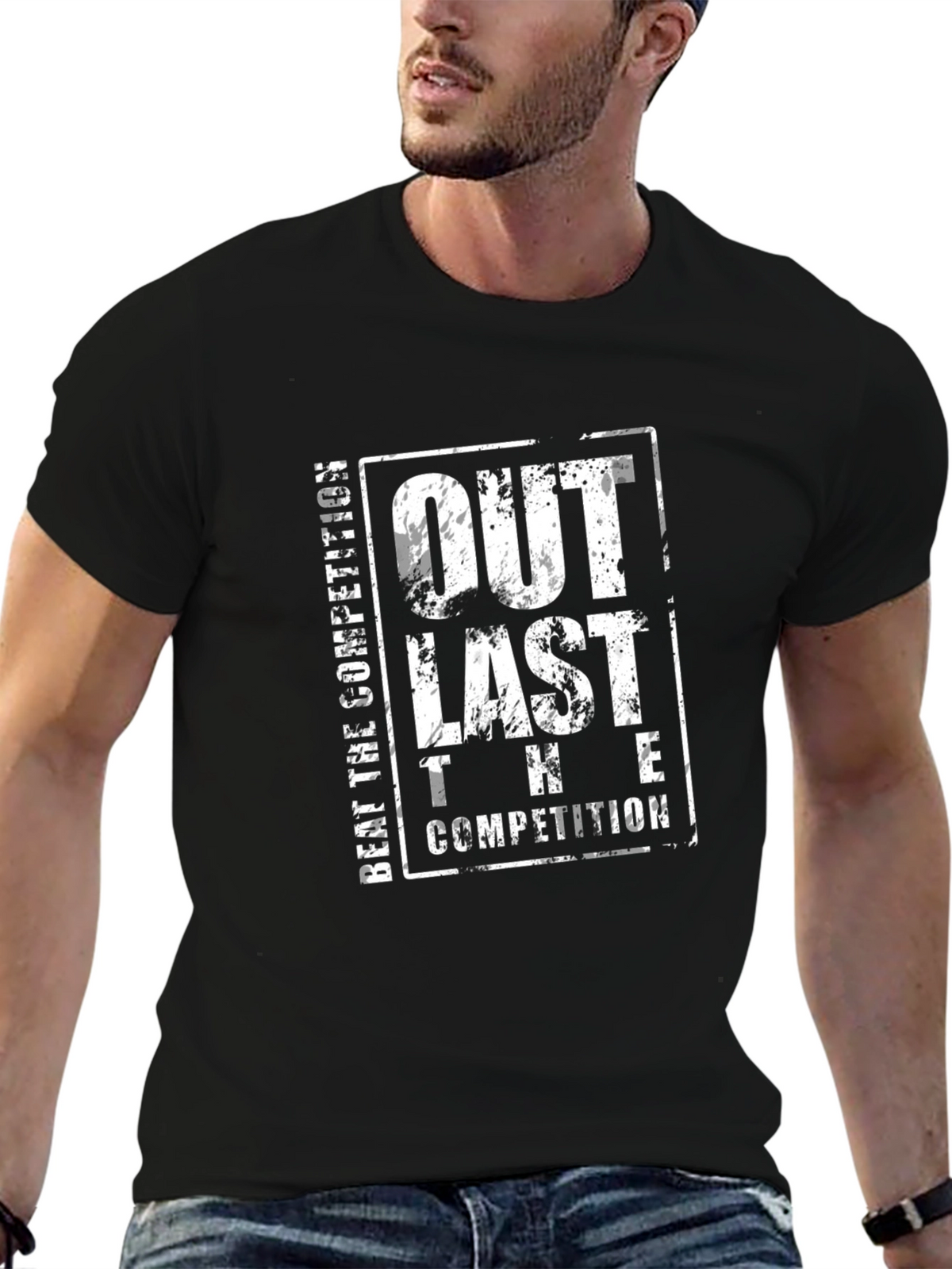 Outlast The Competition Black T-Shirt