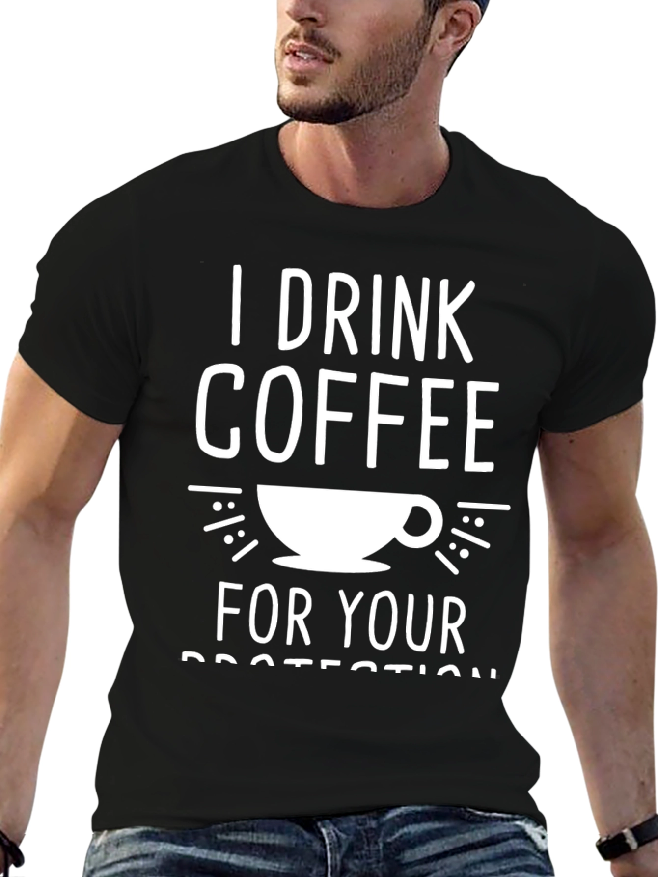 Coffee Protection Graphic Tee - Black