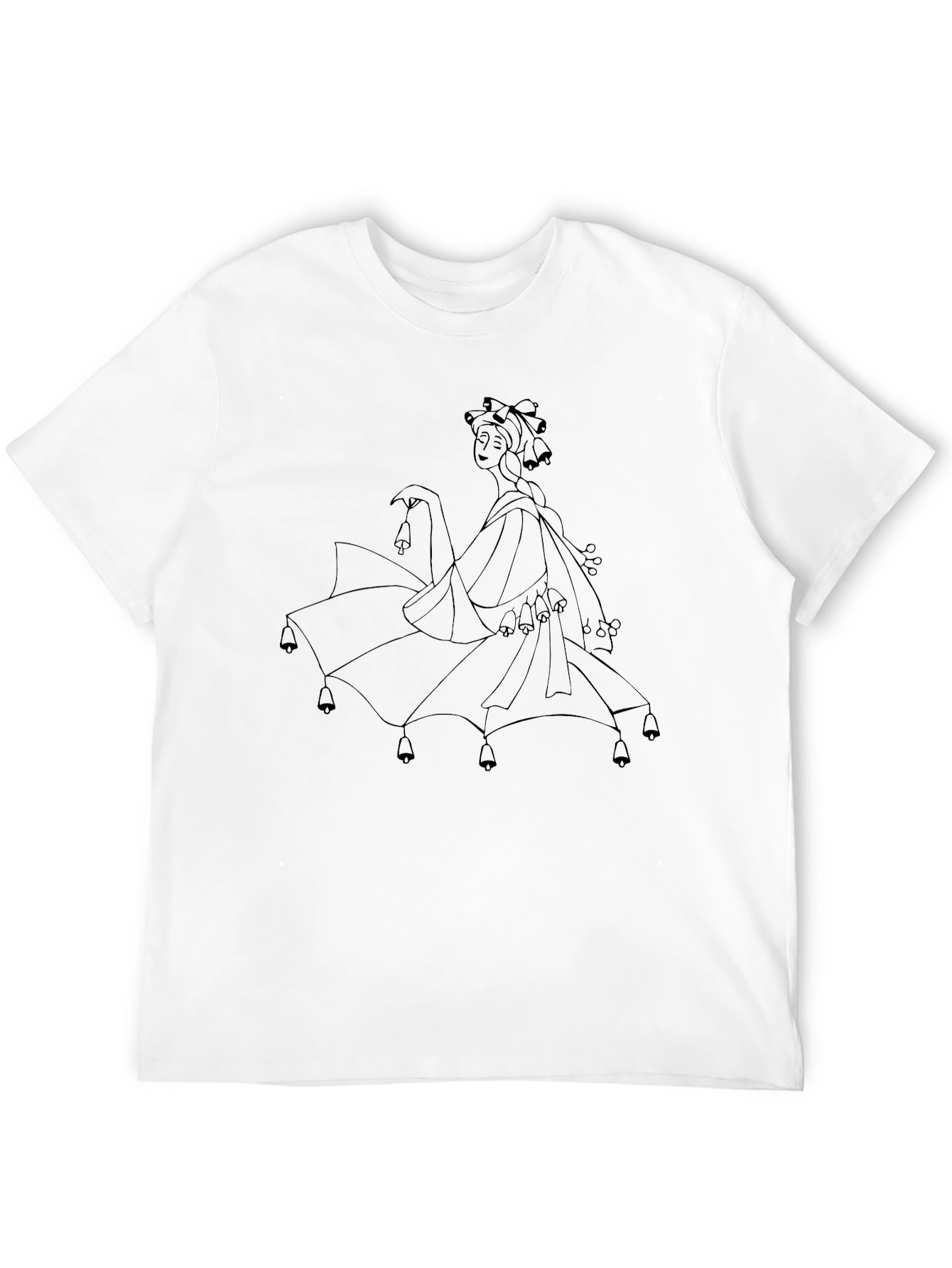 Unique Woman with Bells Graphic T-Shirt