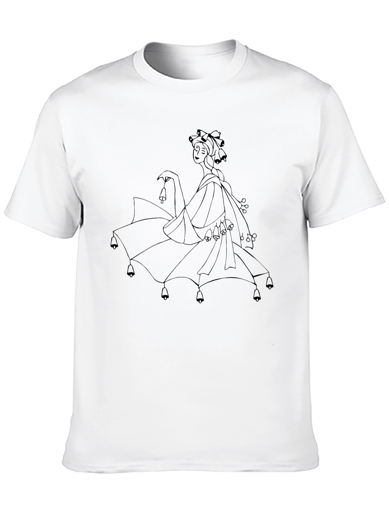 Unique Woman with Bells Graphic T-Shirt