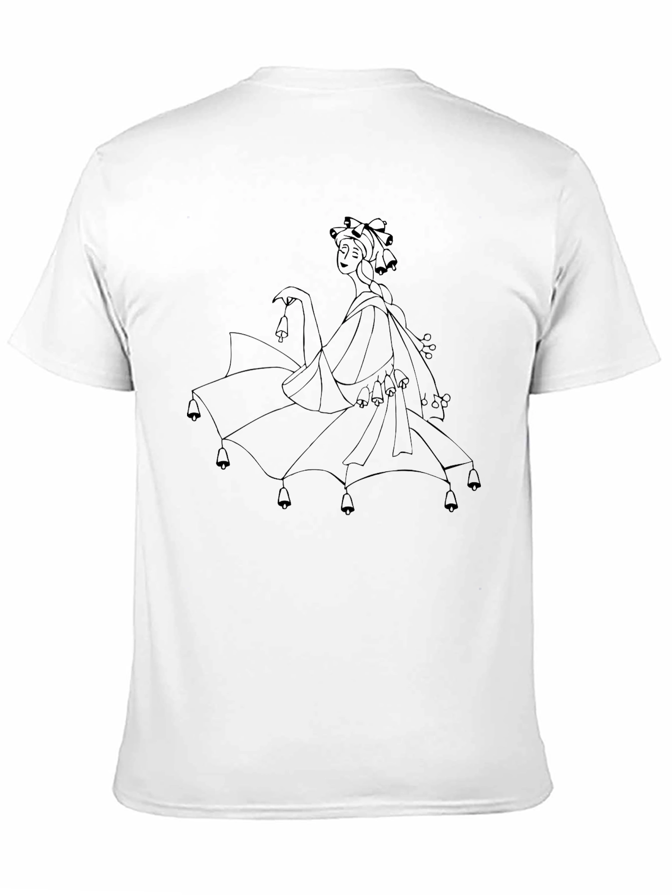 Unique Woman with Bells Graphic T-Shirt