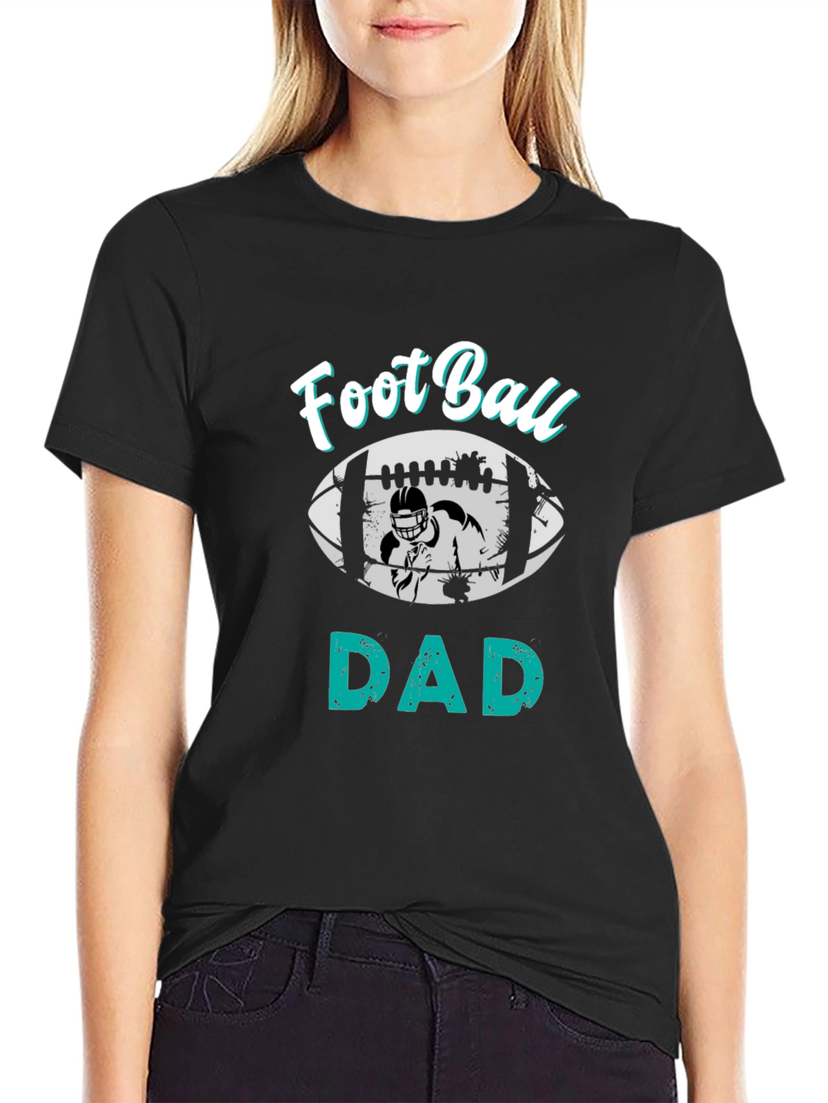 Football Dad T-Shirt - Black Cotton Tee