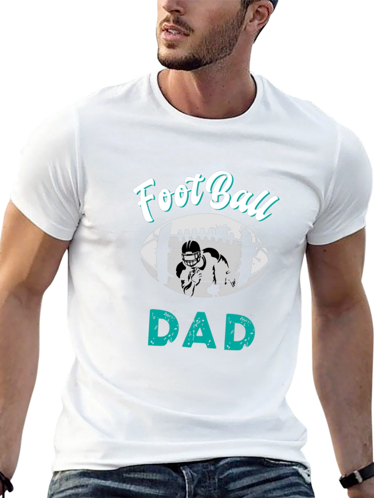 Football Dad T-Shirt - Black Cotton Tee