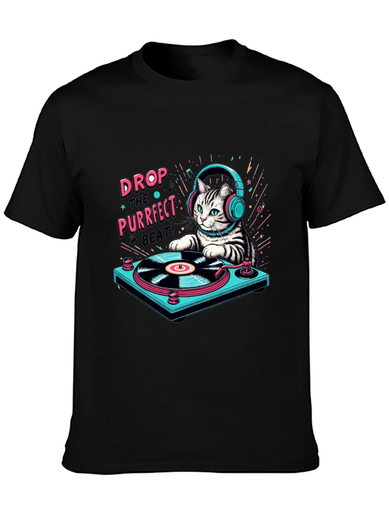 DJ Cat T-Shirt: Purrfect Beat Music Lover Tee