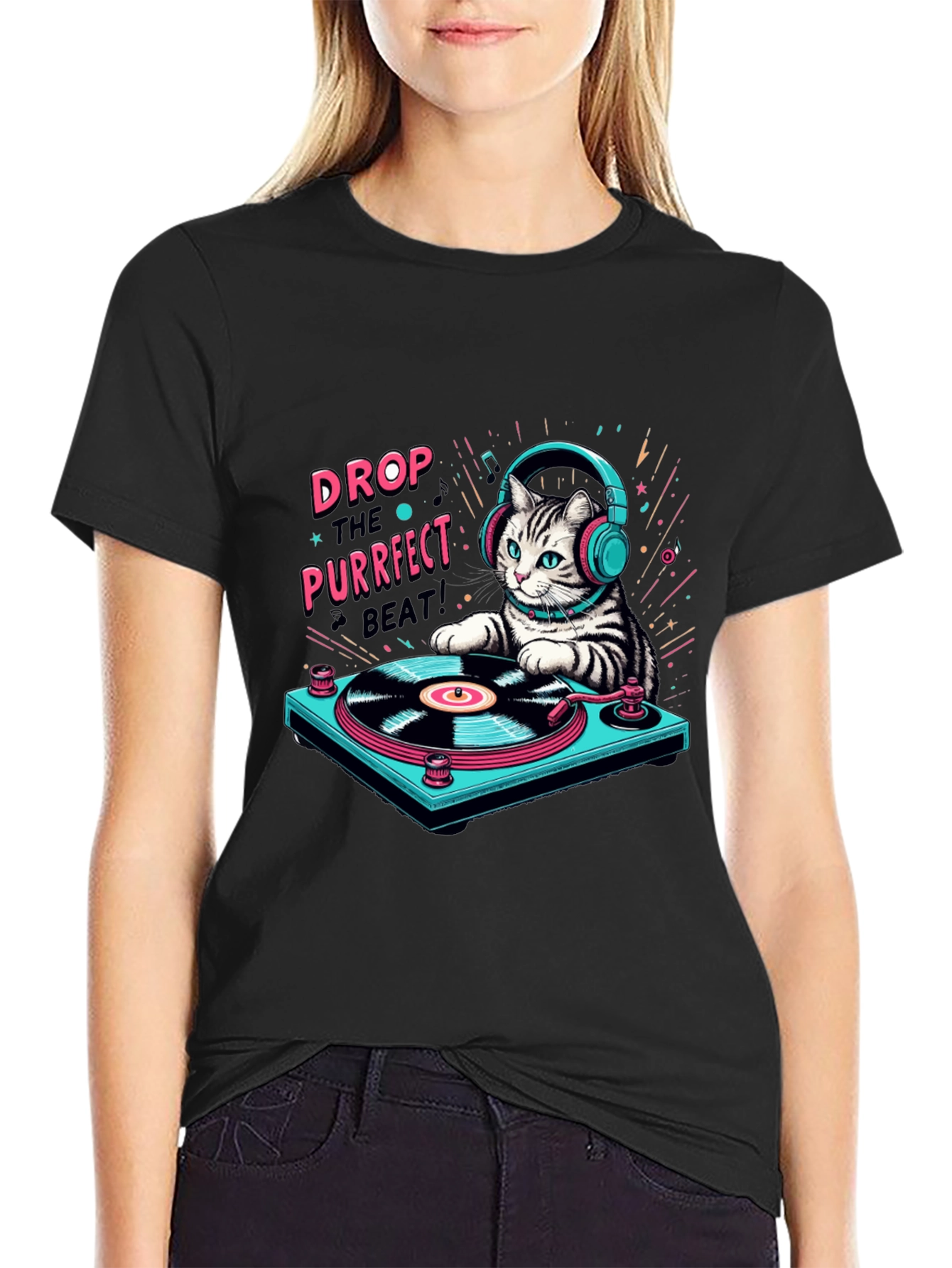 DJ Cat T-Shirt: Purrfect Beat Music Lover Tee