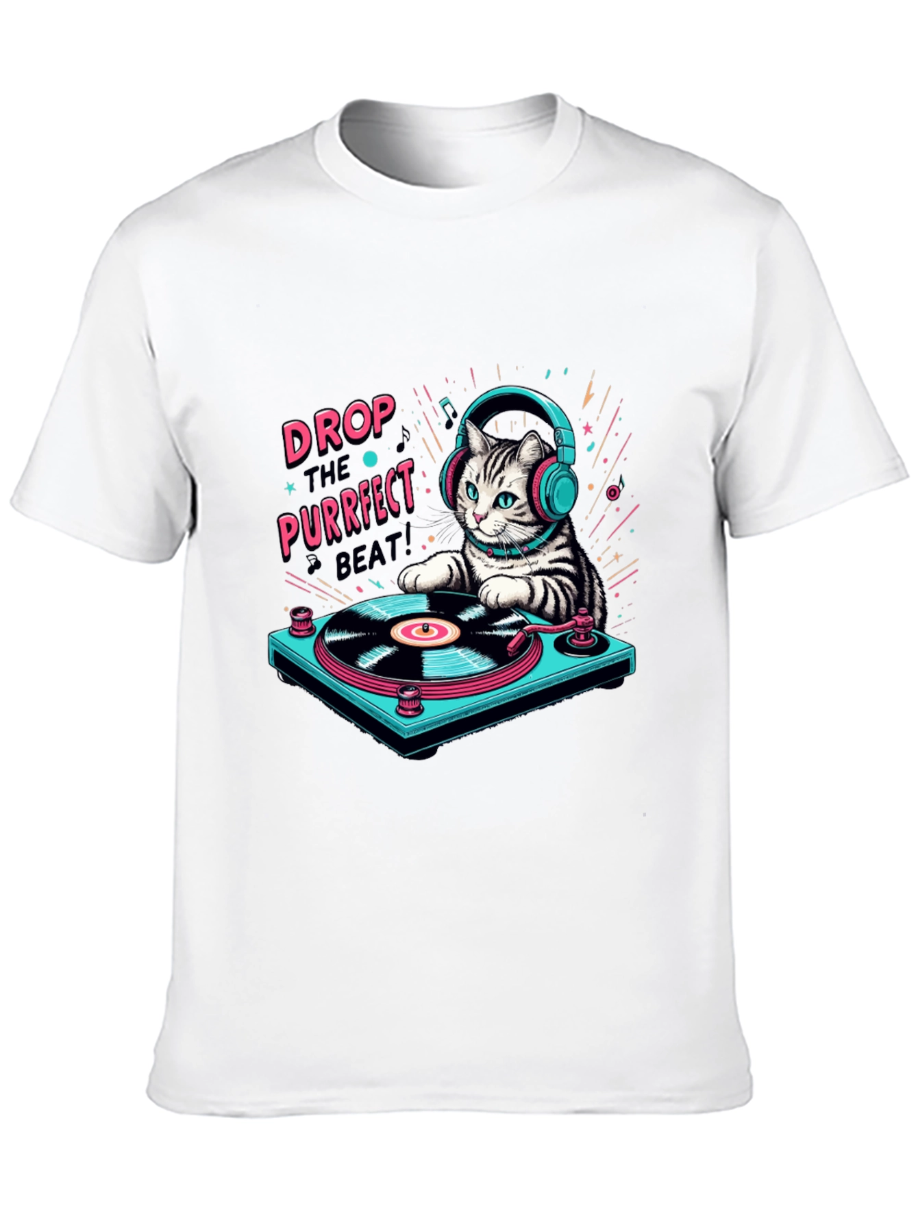 DJ Cat T-Shirt: Purrfect Beat Music Lover Tee