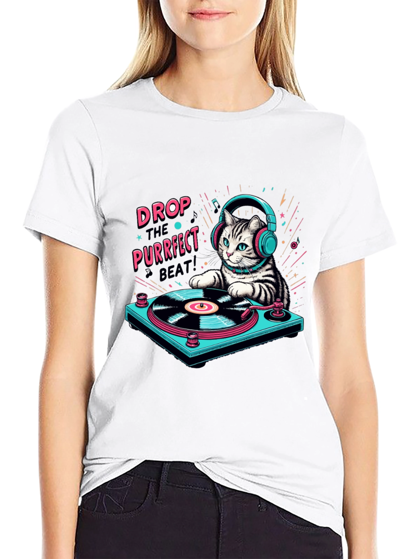 DJ Cat T-Shirt: Purrfect Beat Music Lover Tee