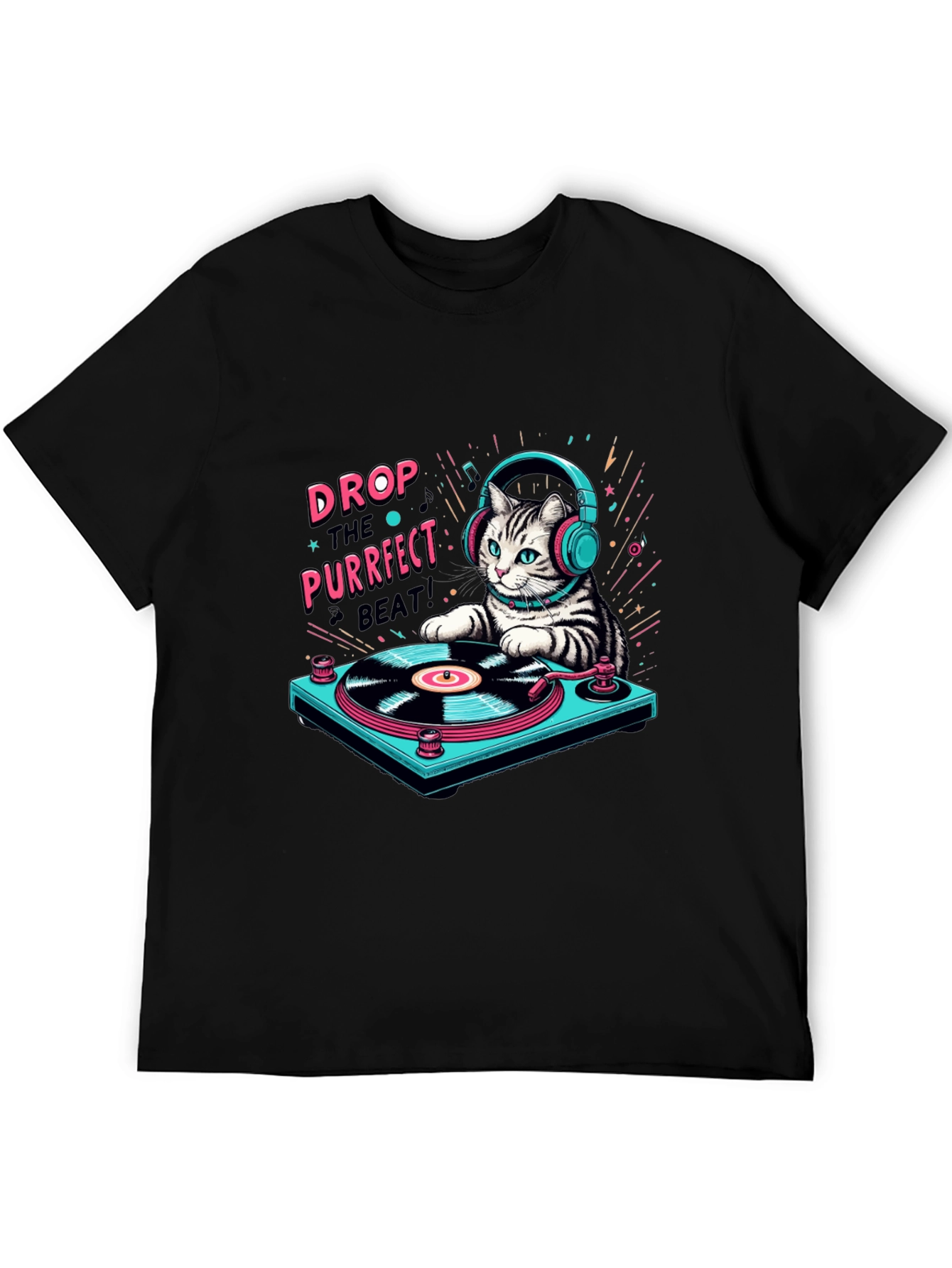 DJ Cat T-Shirt: Purrfect Beat Music Lover Tee