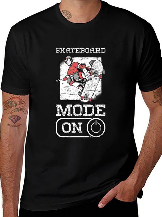 Skateboard Mode On Graphic Tee - Skateboarding T-Shirt