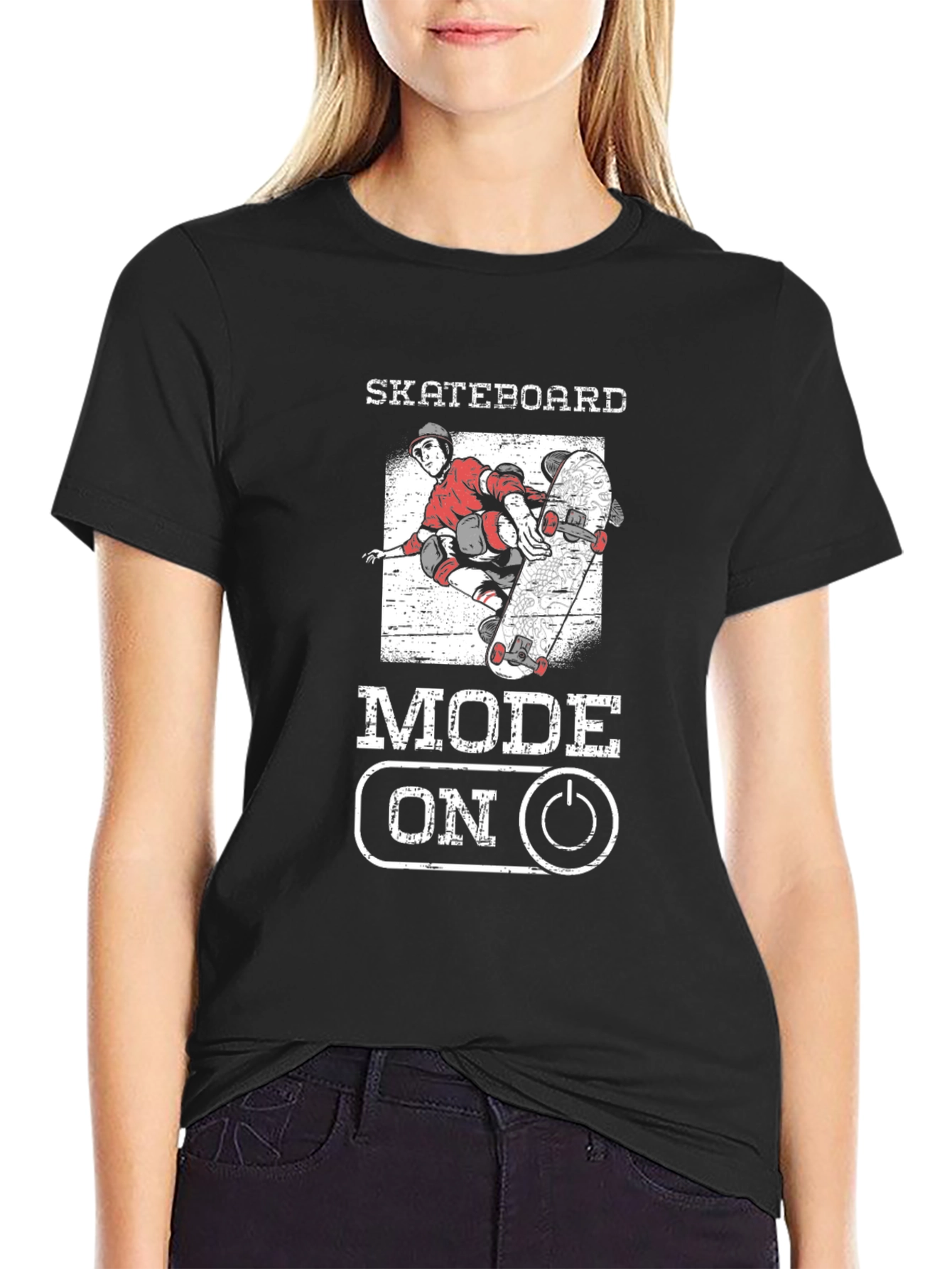 Skateboard Mode On Graphic Tee - Skateboarding T-Shirt