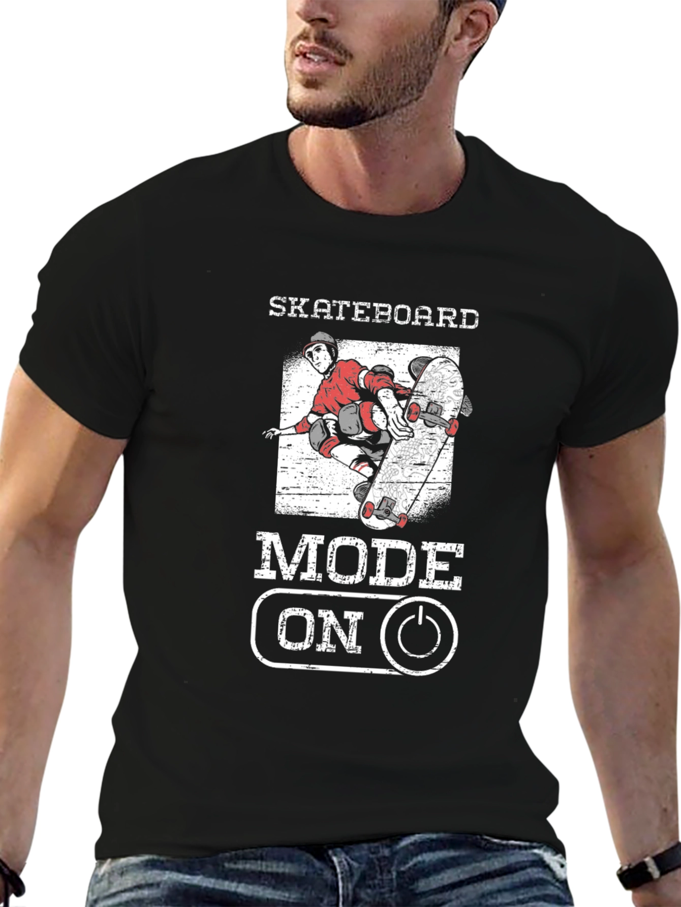 Skateboard Mode On Graphic Tee - Skateboarding T-Shirt
