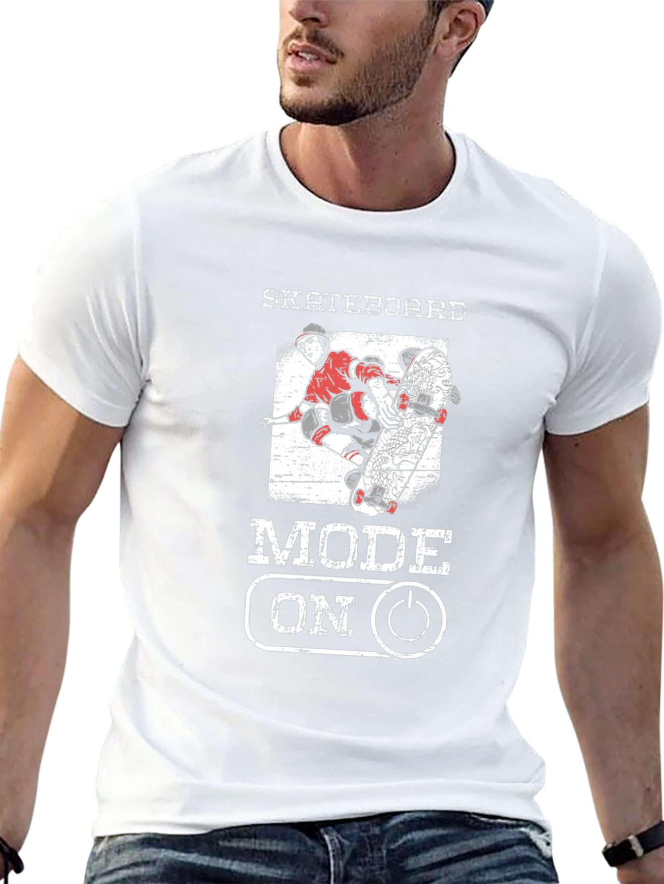 Skateboard Mode On Graphic Tee - Skateboarding T-Shirt