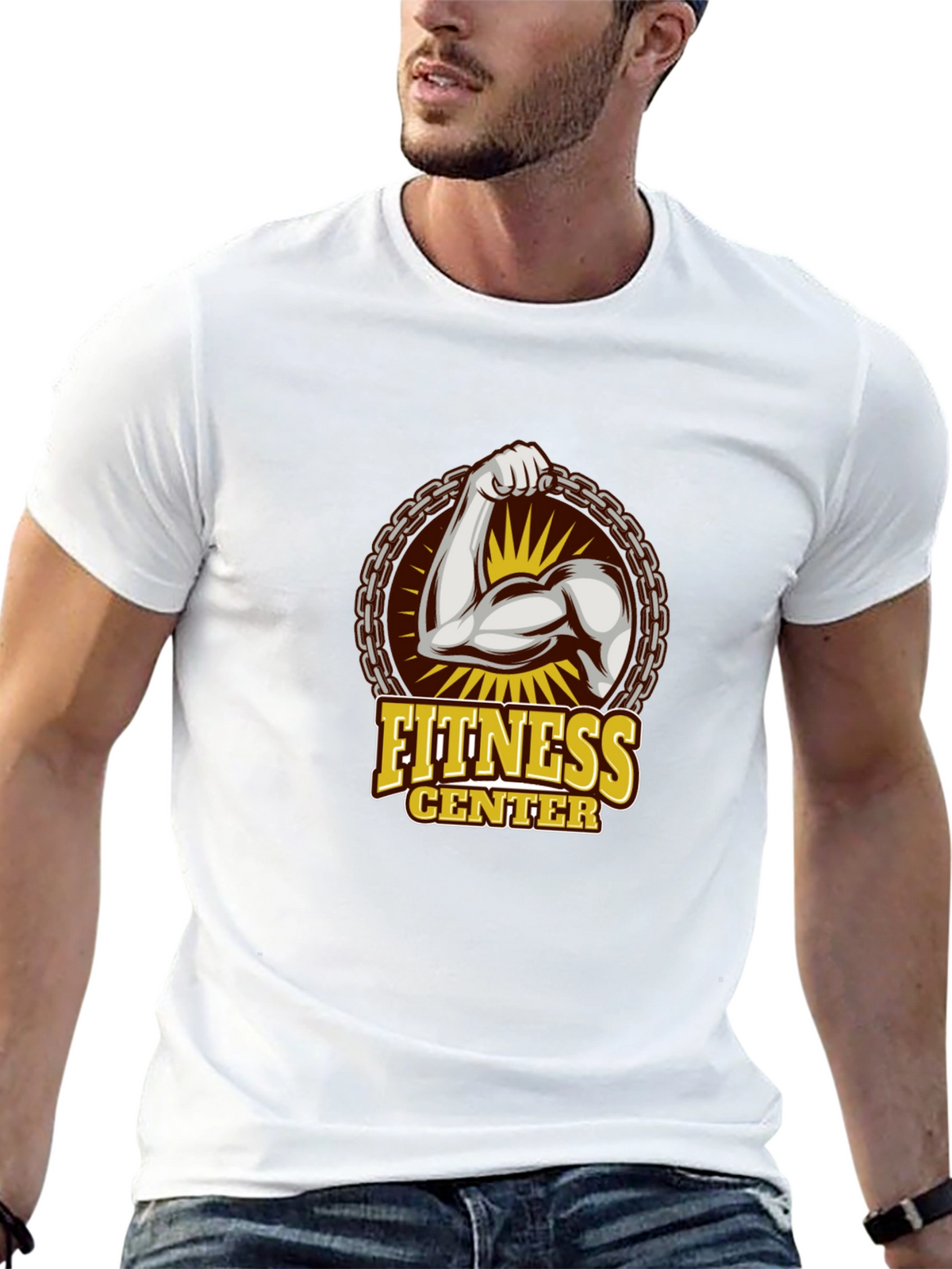 Fitness Center Graphic T-Shirt - Black Gym Tee