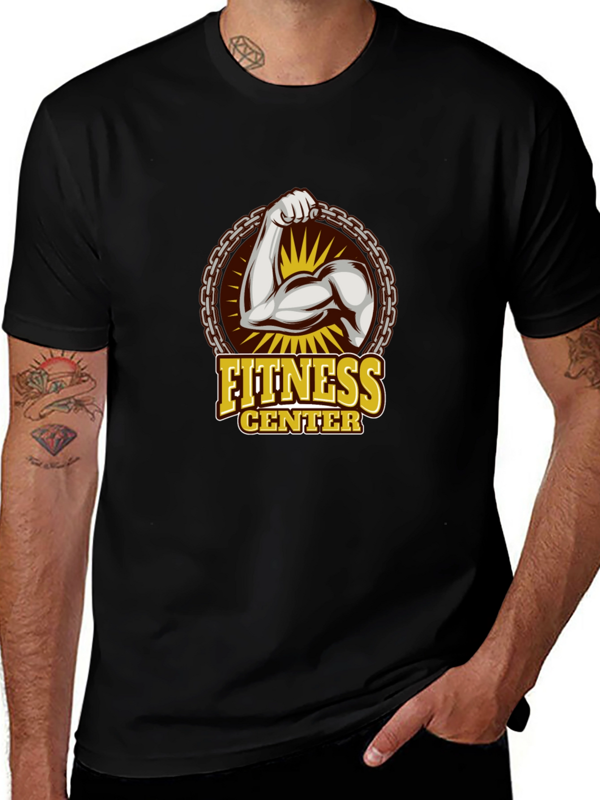 Fitness Center Graphic T-Shirt - Black Gym Tee