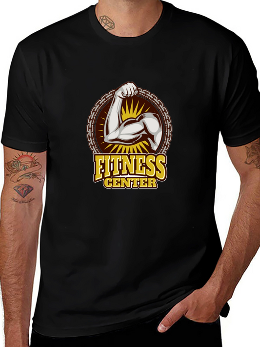 Fitness Center Graphic T-Shirt - Black Gym Tee