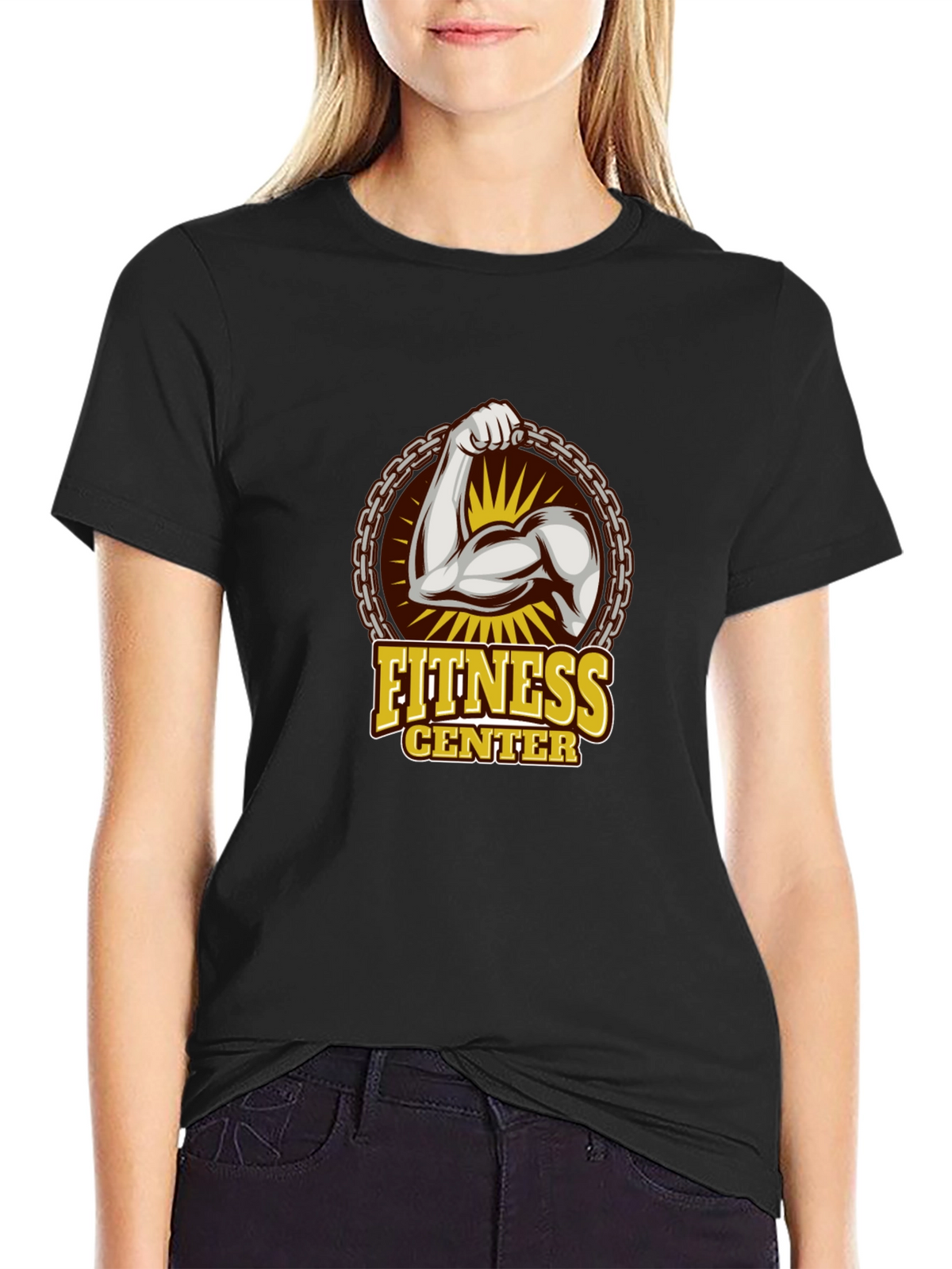 Fitness Center Graphic T-Shirt - Black Gym Tee