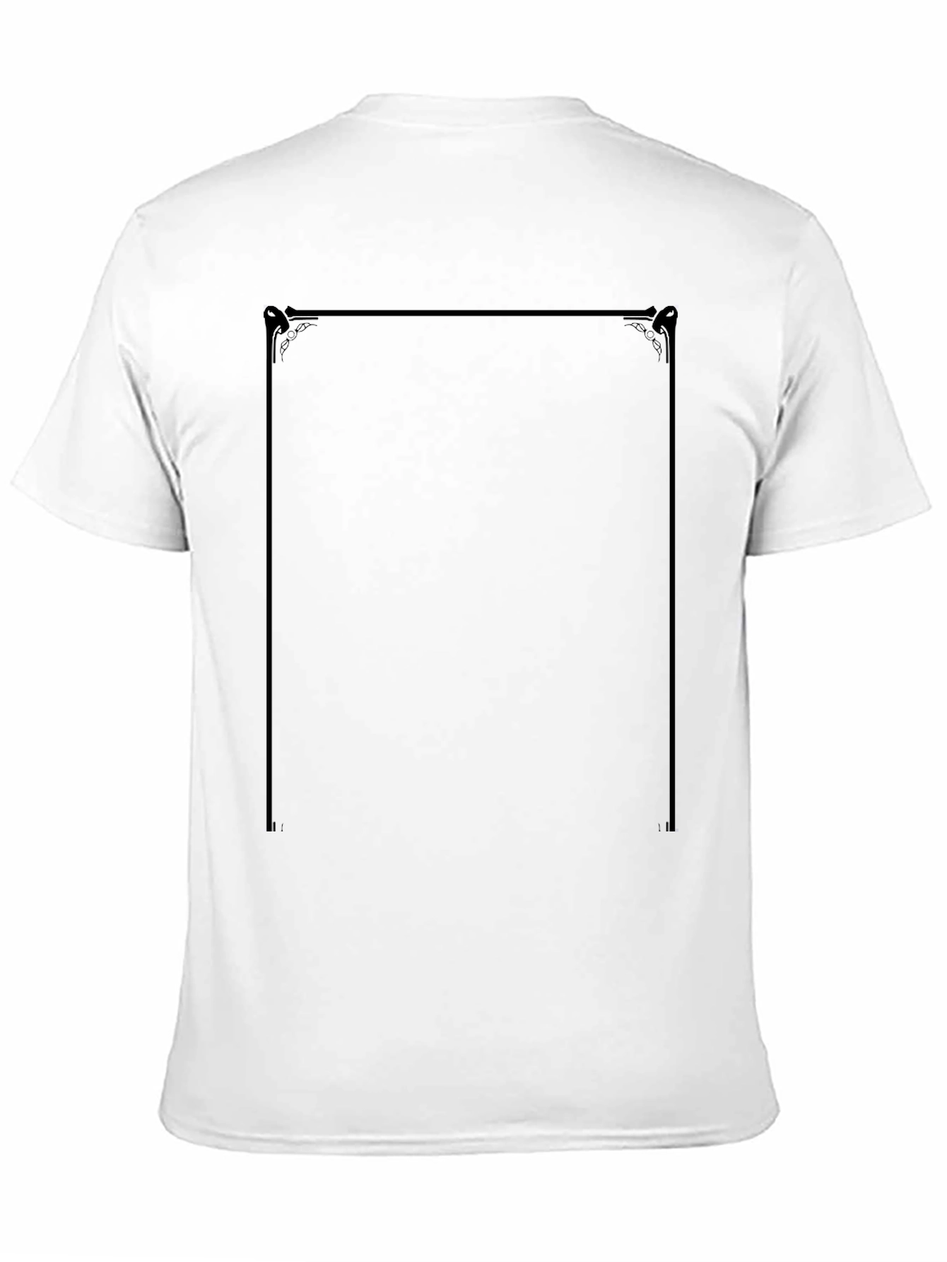 Classic Black T-Shirt with Ornate Frame Design