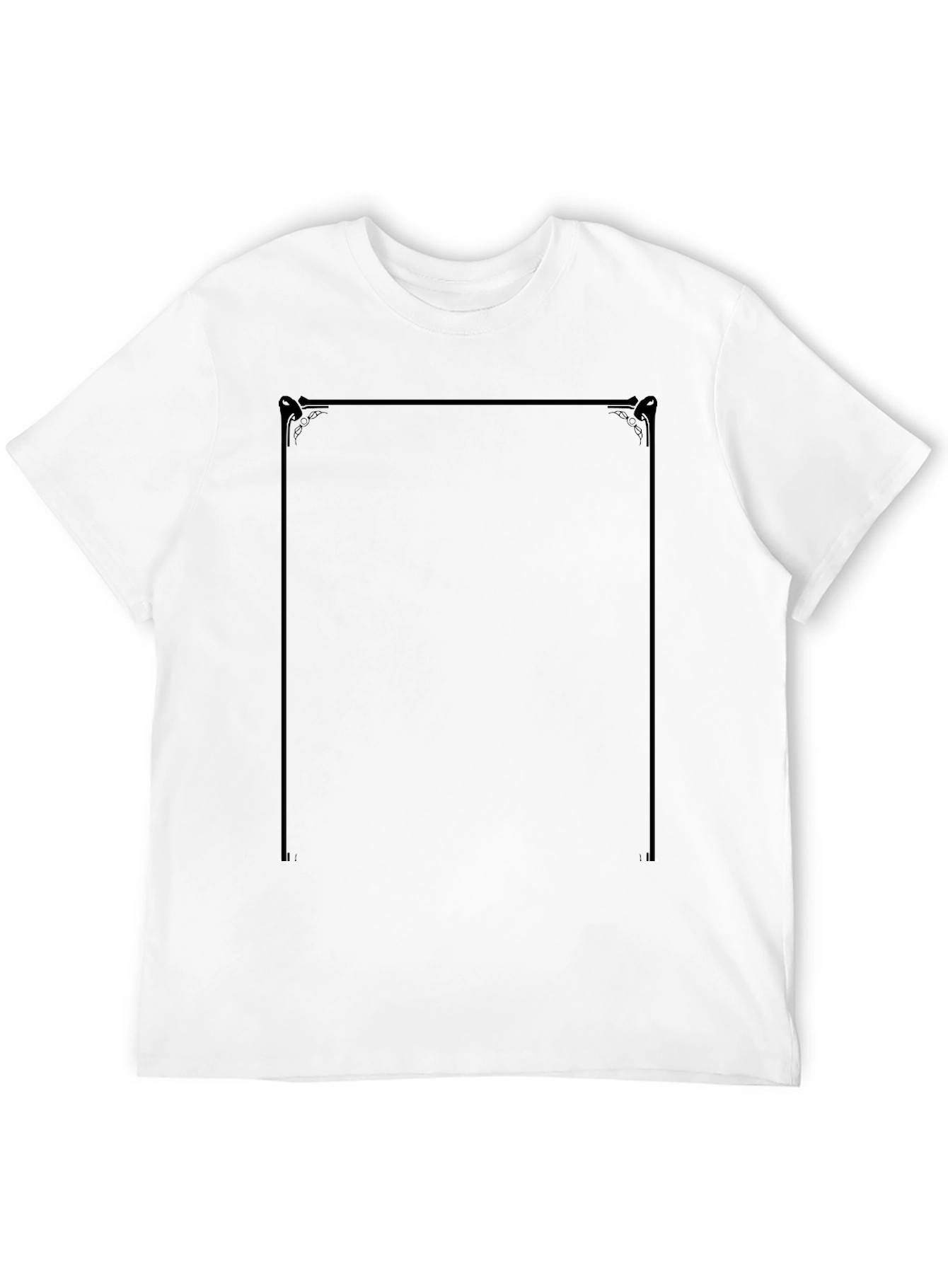 Classic Black T-Shirt with Ornate Frame Design