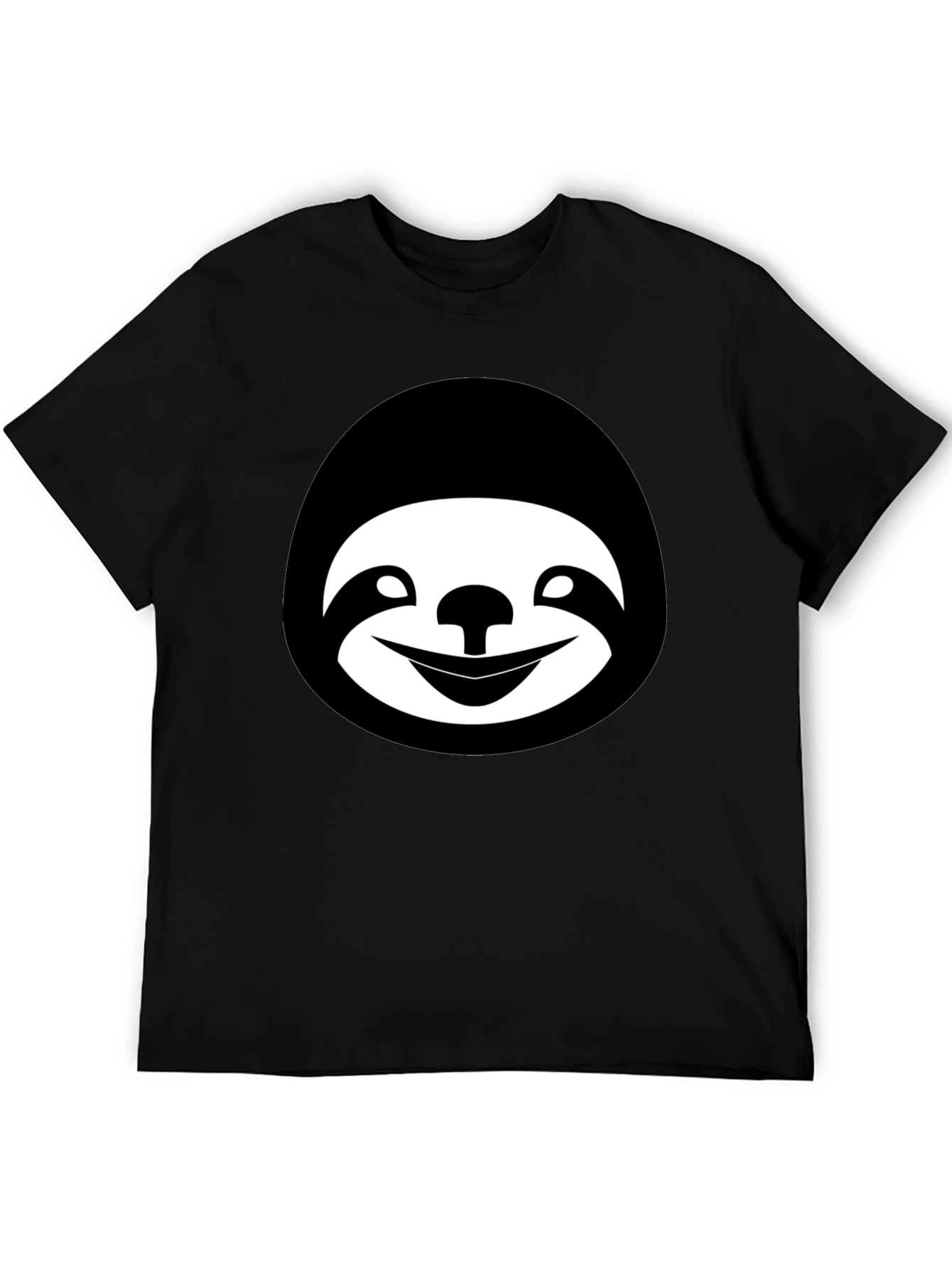 Sloth Face Graphic Black T-Shirt