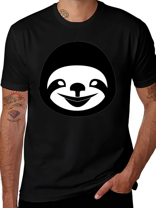 Sloth Face Graphic Black T-Shirt