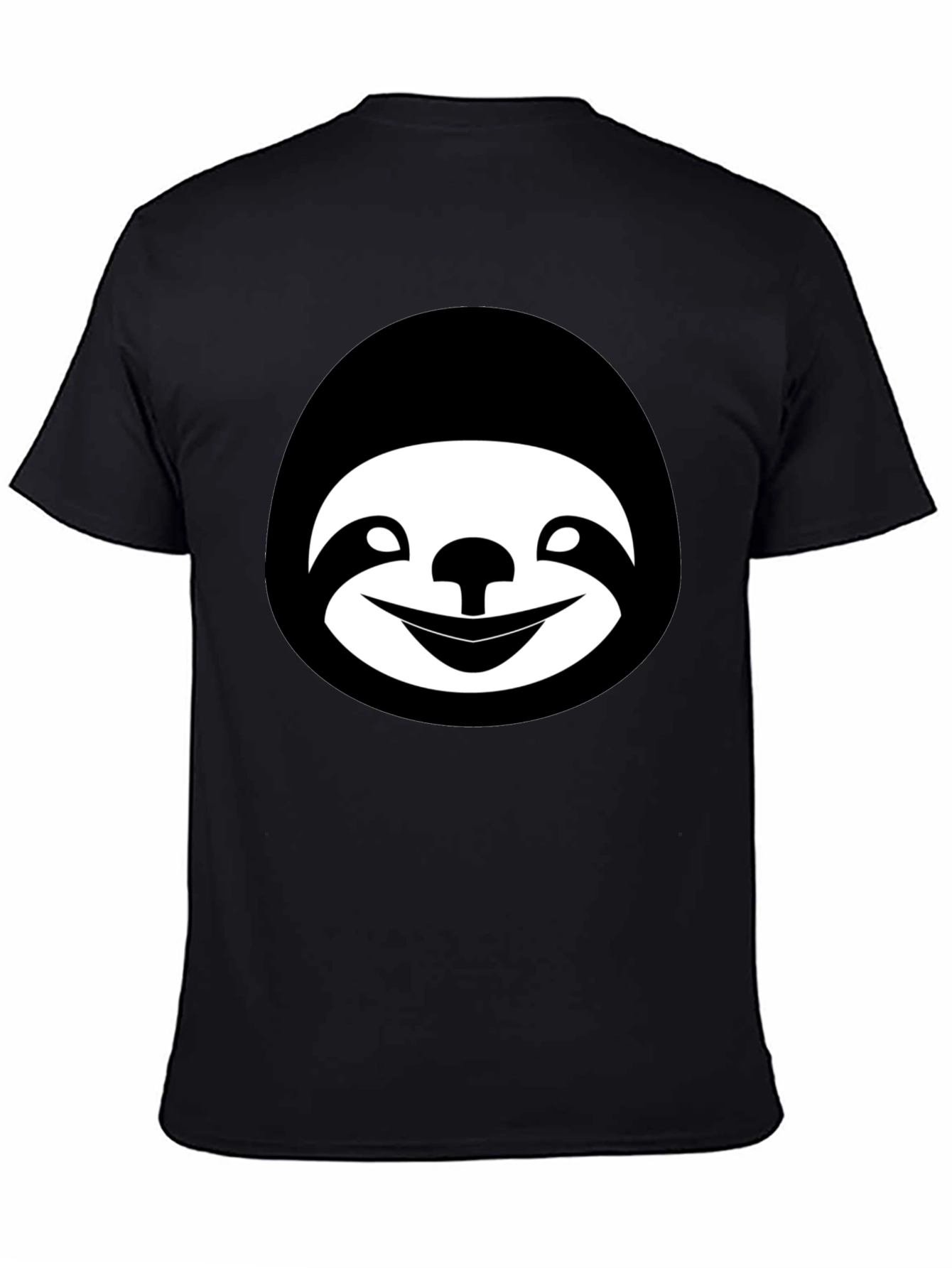 Sloth Face Graphic Black T-Shirt