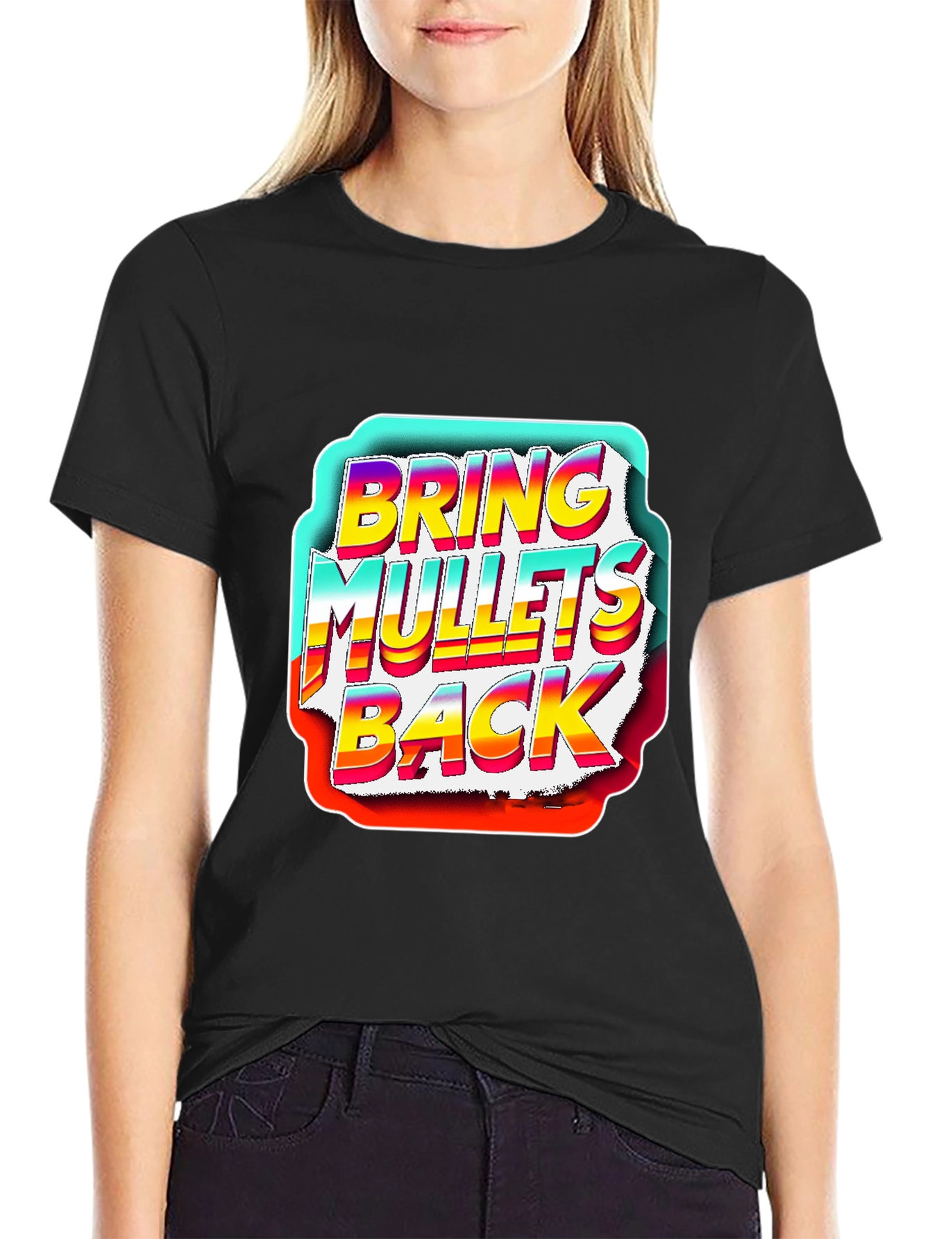 Bring Mullets Back Graphic T-Shirt - Retro Style